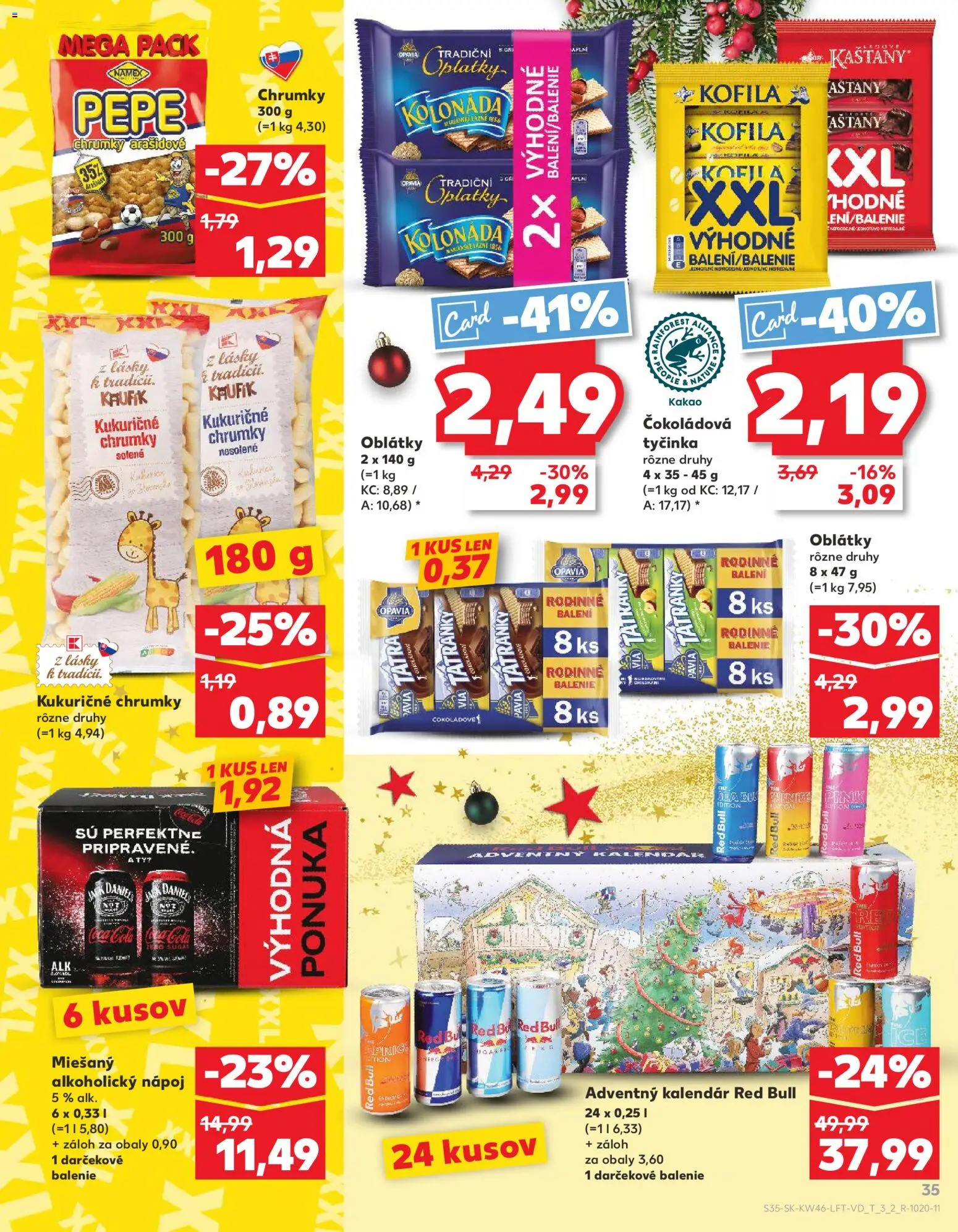 Náhľad Kaufland letáku platného od 13.11.2025 - Red Bull, Adventný kalendár, Coca cola, Kakao, Cola, Oblátky