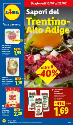 Anteprima dell'opuscolo Lidl volantino Trentino-Alto Adige dal negozio Lidl valido da 16/07/2026