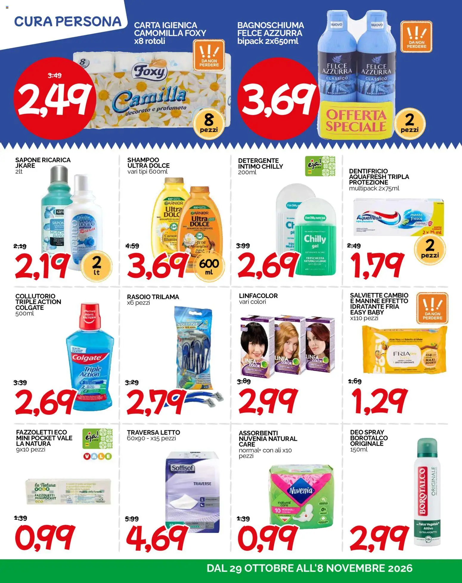 Anteprima dell'opuscolo HarDis volantino dal negozio HarDis valido da 29/10/2026 - Letto, Carta igienica, Collutorio, Intimo, Talco, Bagnoschiuma, Rasoio, Fazzoletti