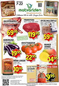 Förhandsgranska reklamblad Matvärlden erbjudanden från butik Matvärlden gäller från 28/09/2026