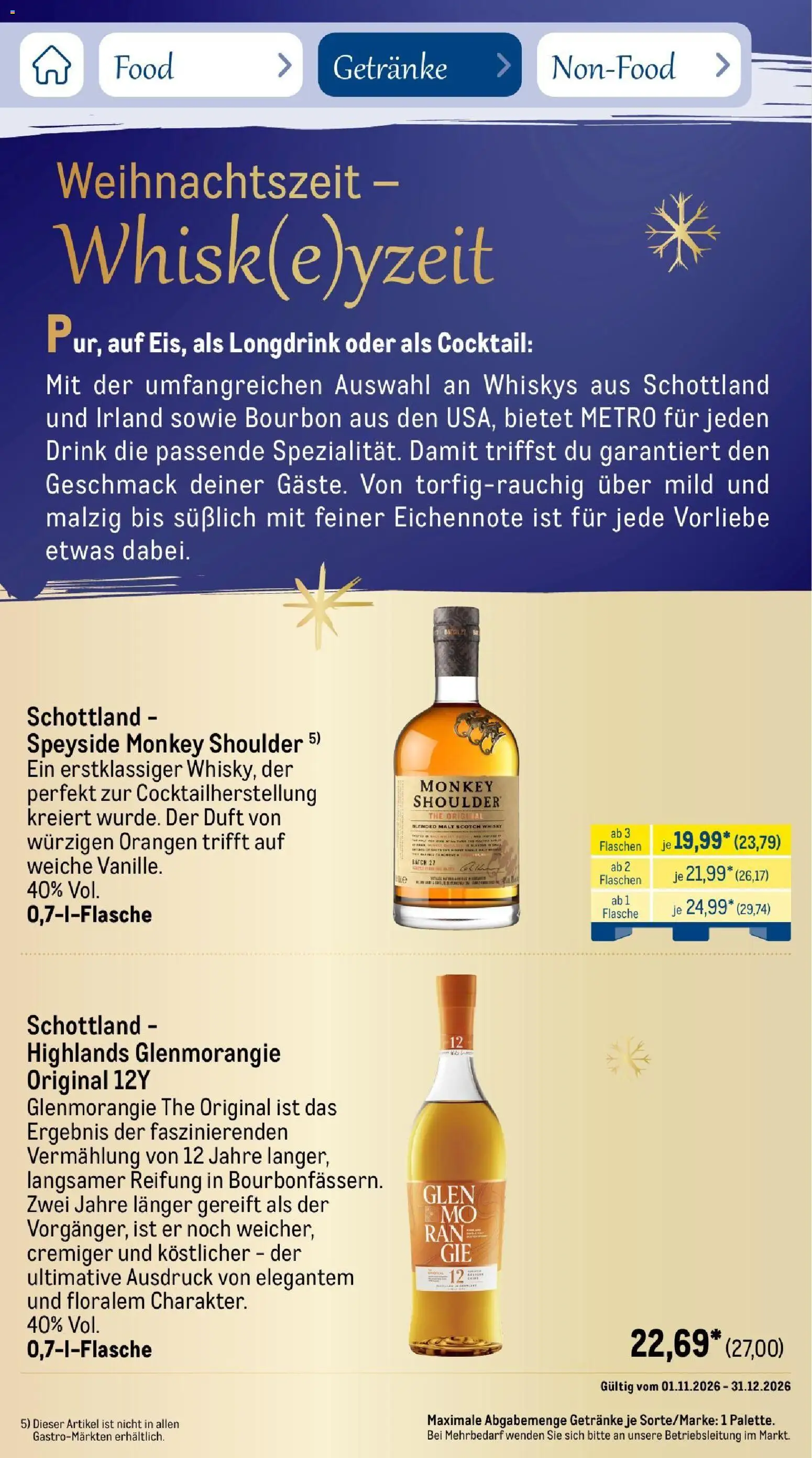 Vorschau von dem Prospekt des Geschäftes Metro, gültig ab dem 01.11.2026 - Whisky, Bourbon, Duft, Orangen