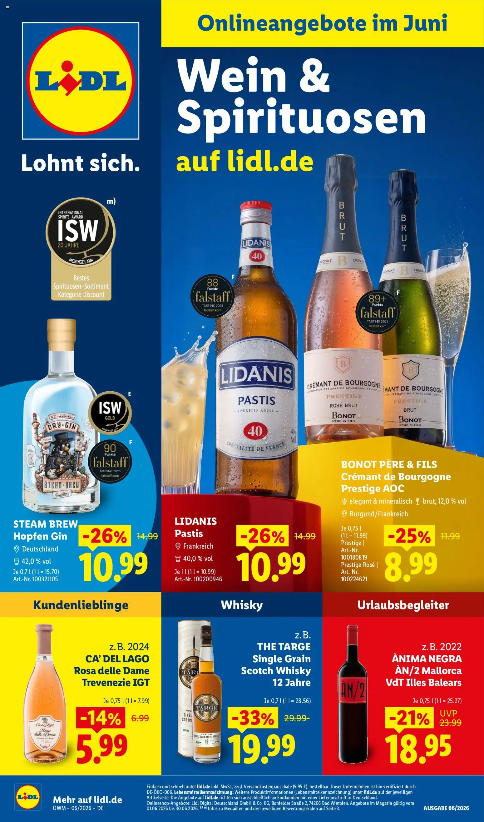 Vorschau von dem Prospekt des Geschäftes Lidl, gültig ab dem 01.06.2026