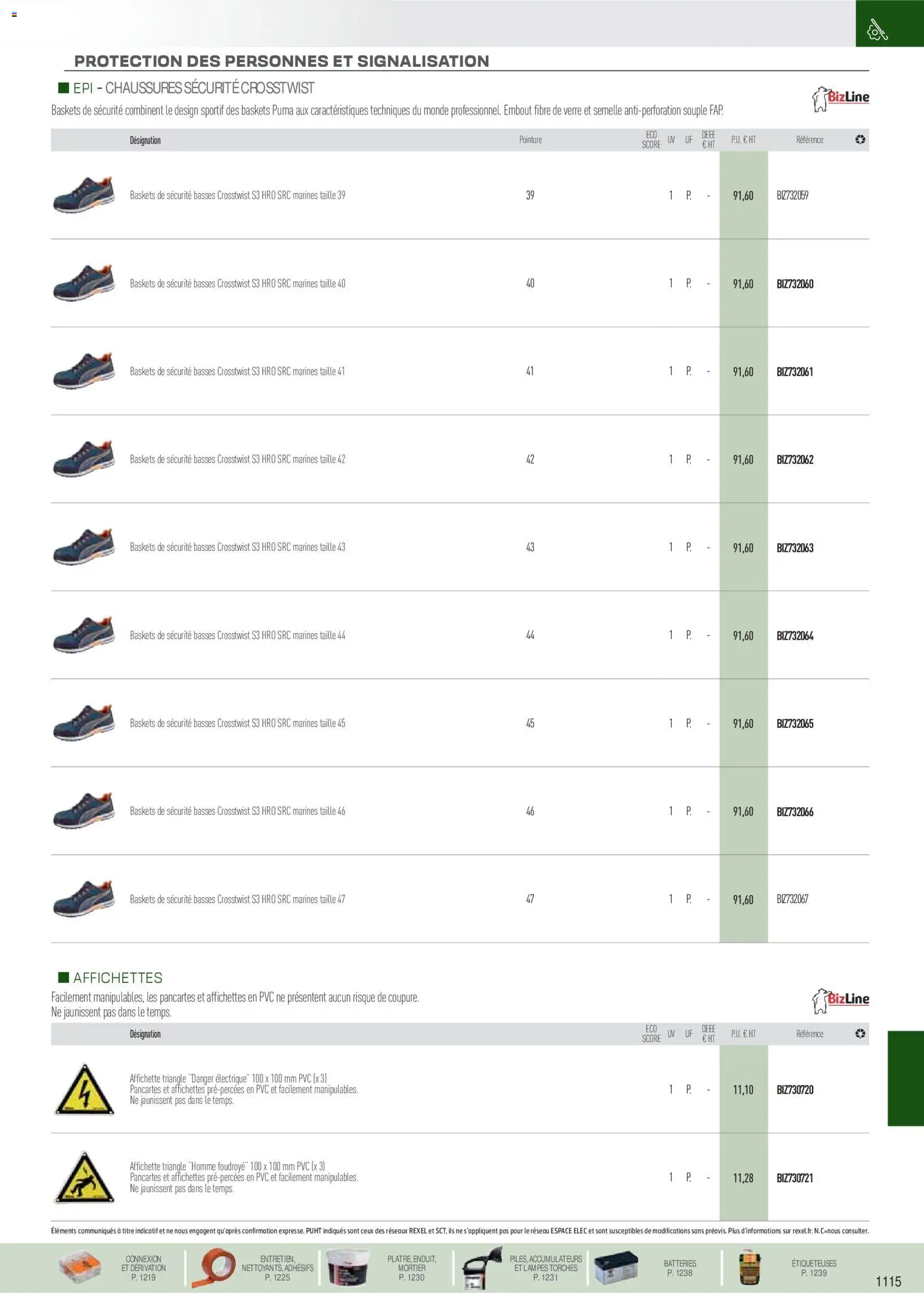 Prévisualisation de Brochure EPI, mesure, outillage, fixations et consommables du magasin Rexel formulaire valide 18/11/2025 - Chaussures, Baskets, Mortier