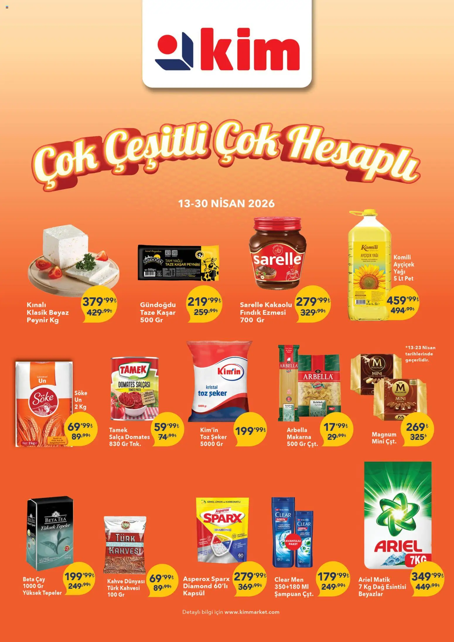 Kim Market Kim Market Katalog - Marmara Insert 13.04.2026 - Broşürünün önizlemesi - Kahve, Fındık, Çay, Makarna, Peynir, Limon, Şampuan, Toz şeker