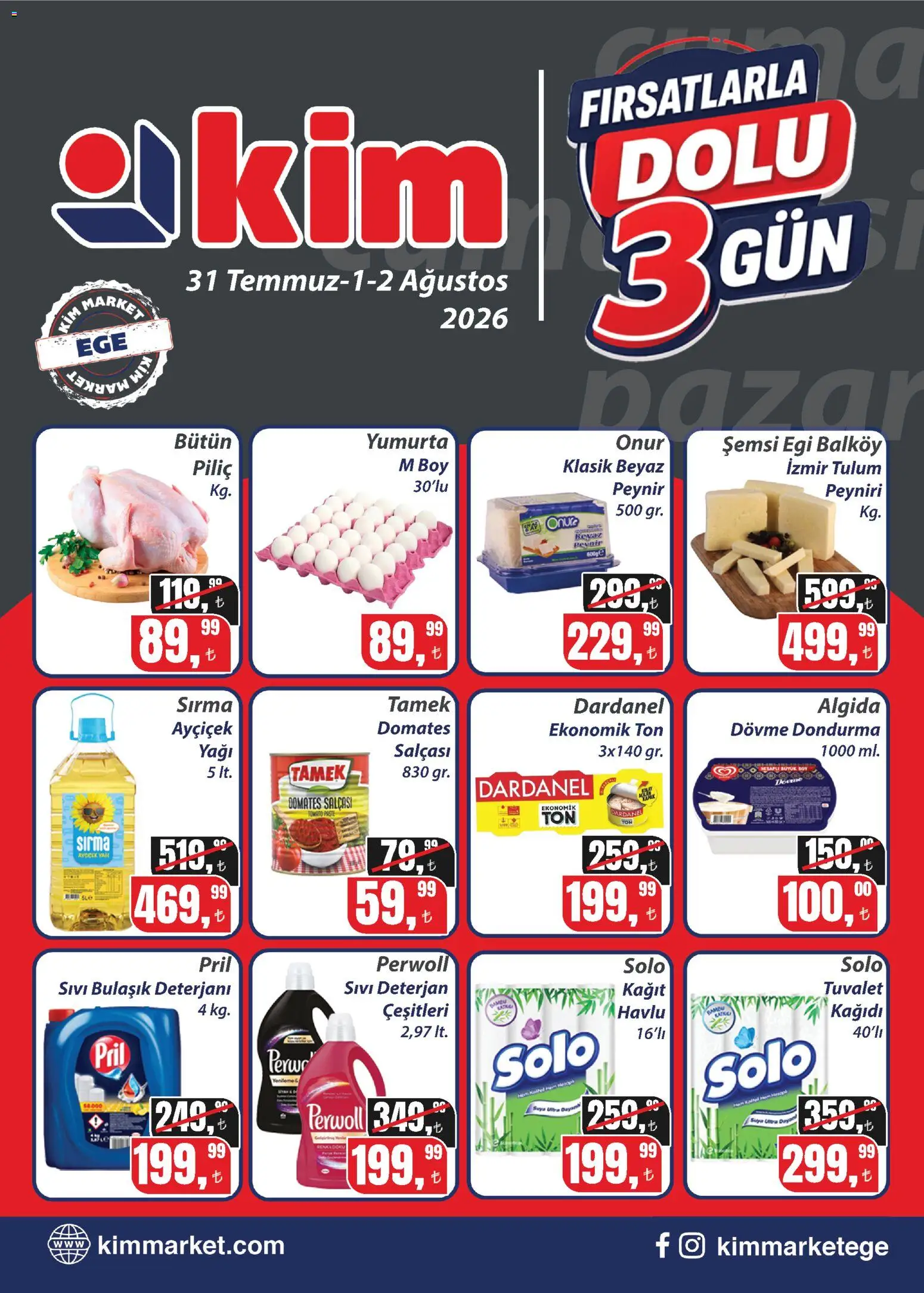 Kim Market Kim Market Katalog - Ege Insert 31.07.2026 - Broşürünün önizlemesi - Dondurma, Peynir, Yumurta, Tuvalet, Domates, Bulaşık deterjanı, Deterjan, Piliç