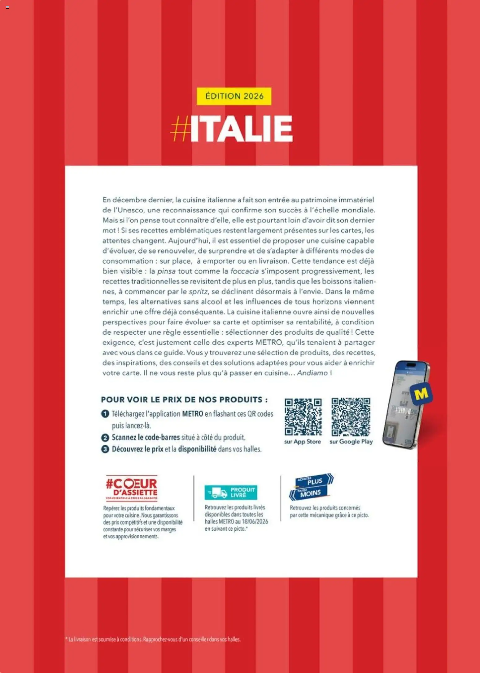 Prévisualisation de METRO - Guide Italie du magasin METRO formulaire valide 28/05/2026 - Store, Livre, Règle, Mais, Pinsa, Livres, Boissons, Alcool