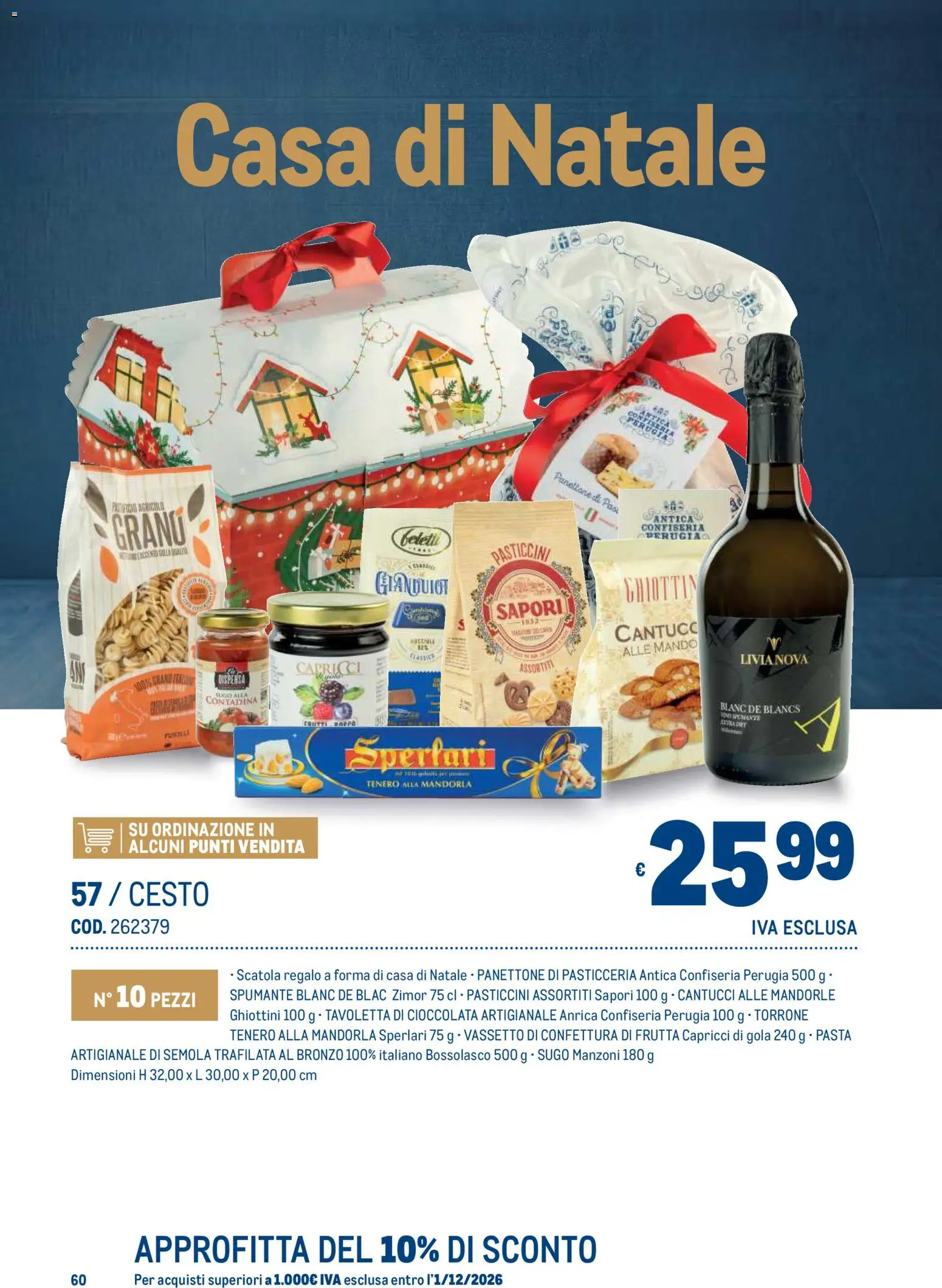 Anteprima dell'opuscolo Metro volantino Regalistica Natale dal negozio Metro valido da 19/10/2026 - Panettone, Frutta, Mandorle, Sugo, Semola, Pasticcini, Scatola, Tavoletta