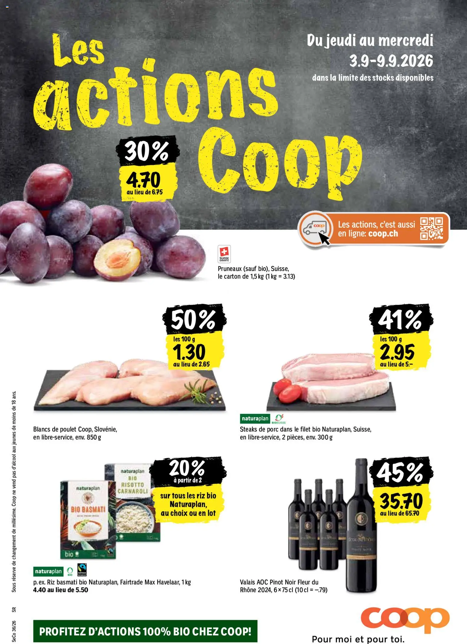Vorschau des Merkblatts Coop aktionen FR vom Shop Coop gültig von 03.09.2026 bis 09.09.2026