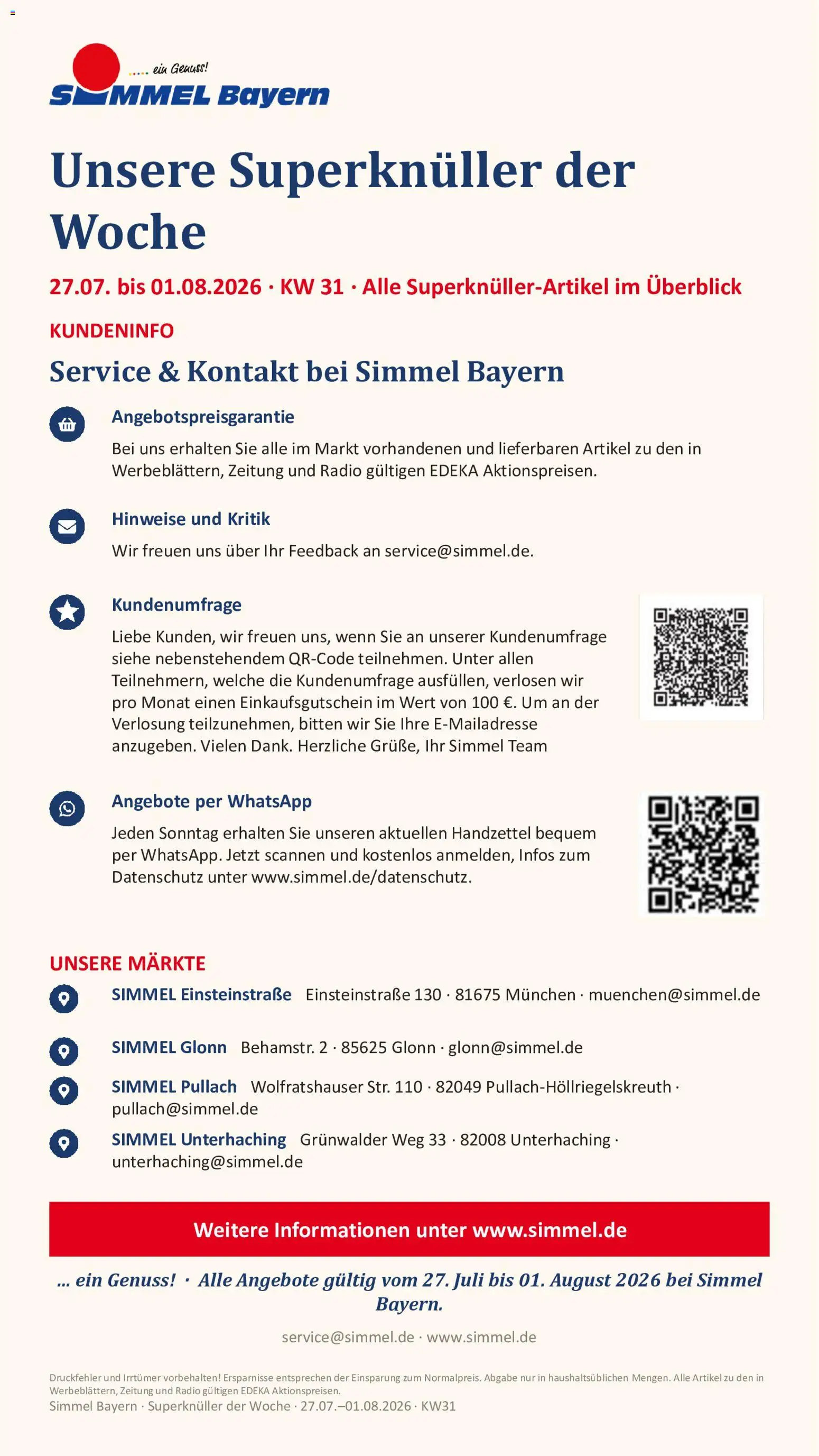 Vorschau von dem Prospekt des Geschäftes Simmel, gültig ab dem 27.07.2026