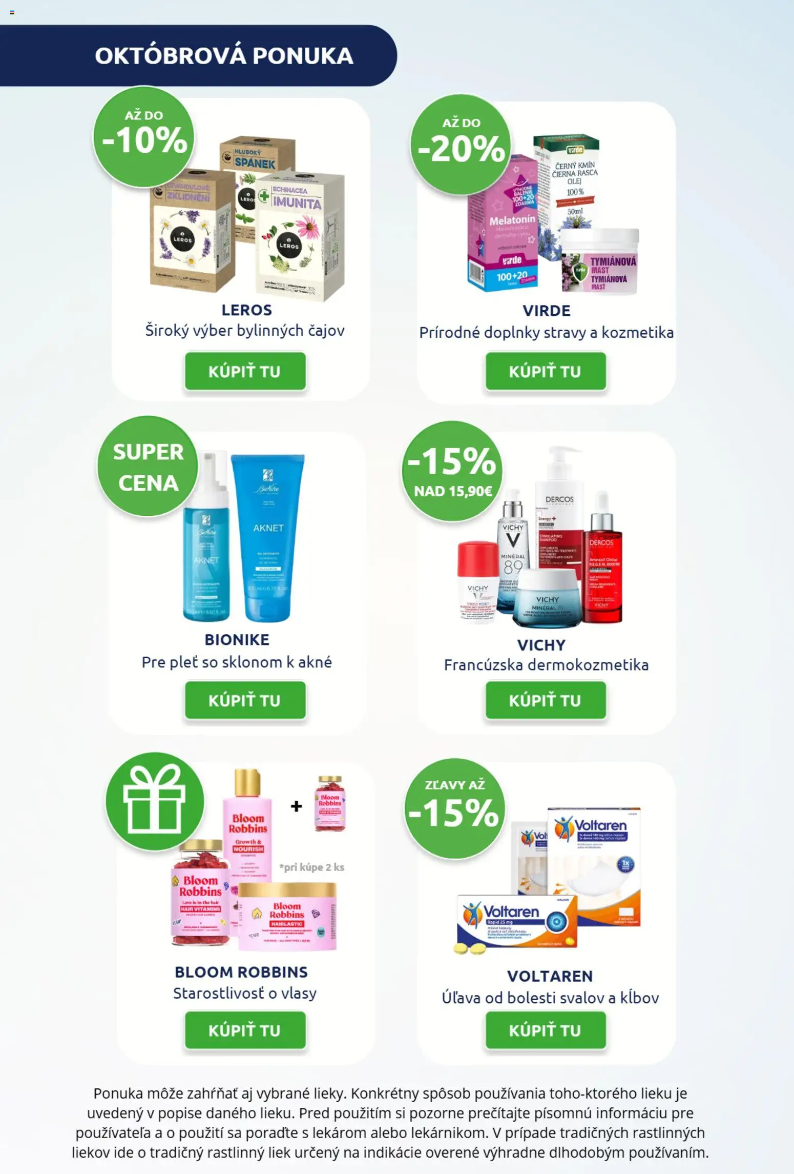 Náhľad BENU Lekáreň letáku platného od 01.10.2026 - Vichy, Voltaren