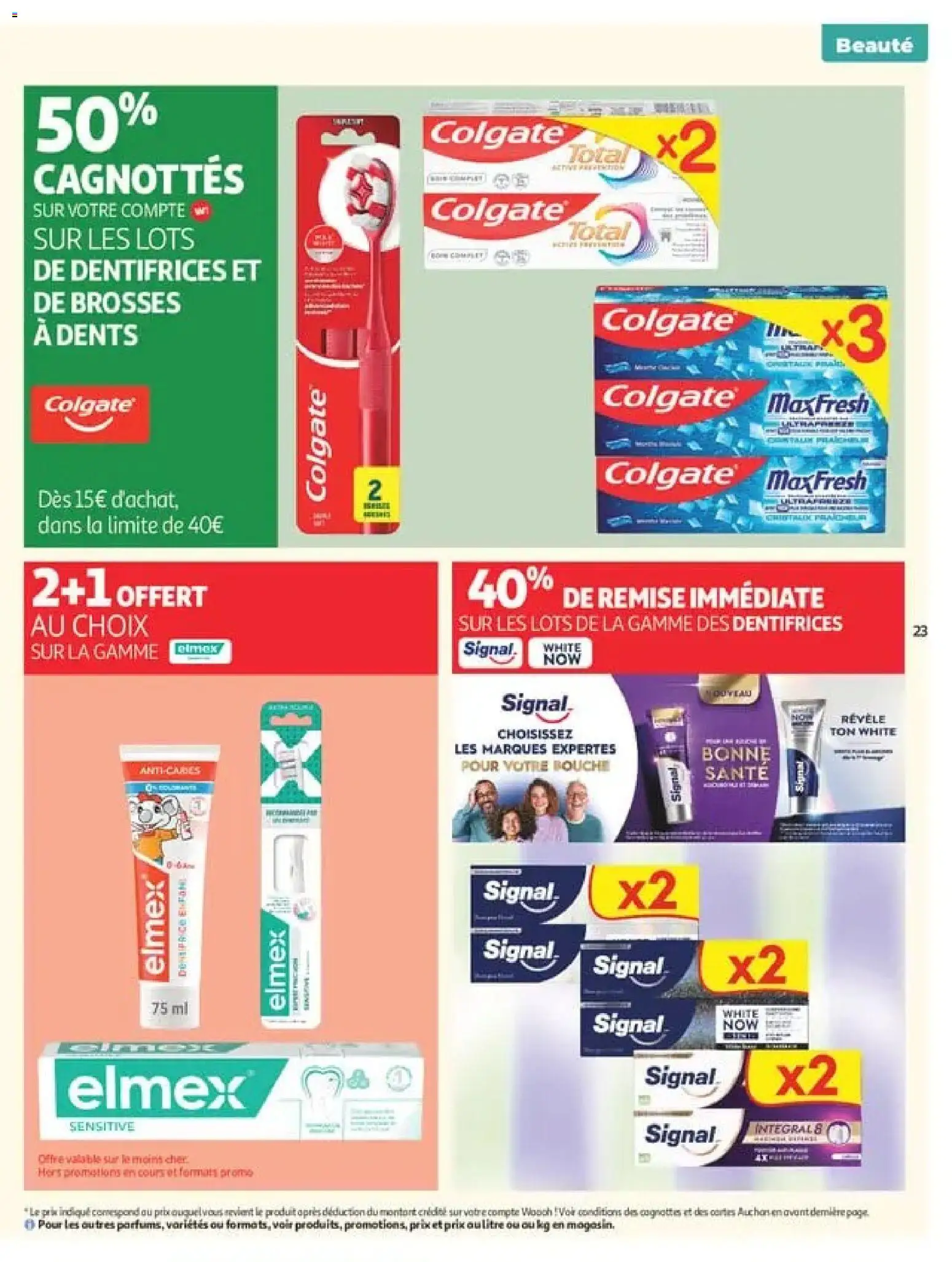 Prévisualisation de Auchan Tops rentrée supers du magasin Auchan formulaire valide 01/09/2026 - Dentifrice, Brosse, Brosses a dents, Brosse à dents, Brosse a dents elmex