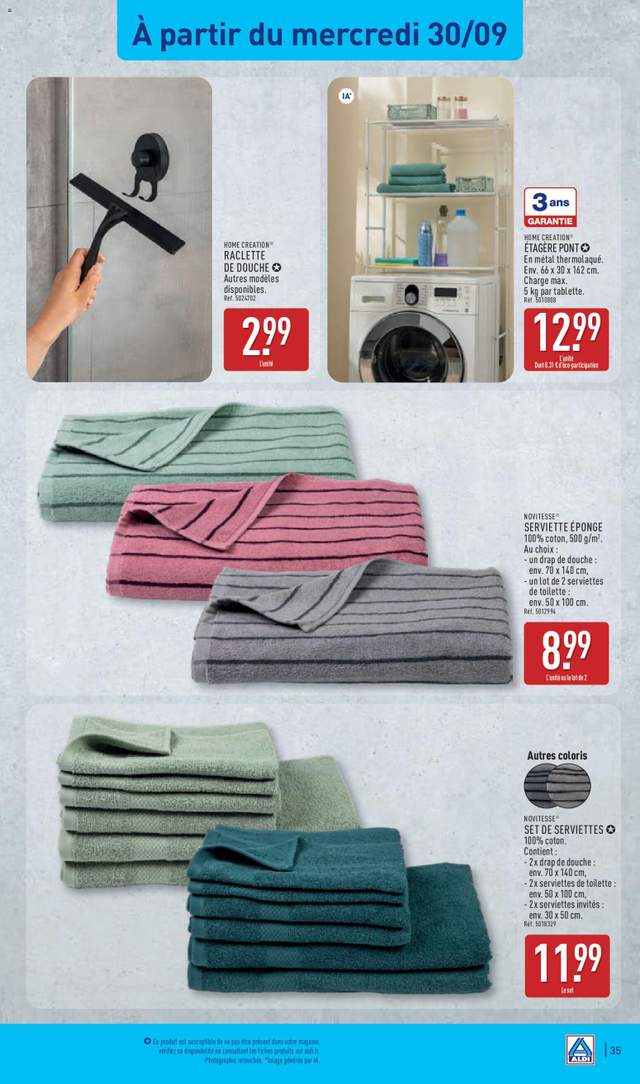 Nouveau catalogue Aldi à partir du 29/09
