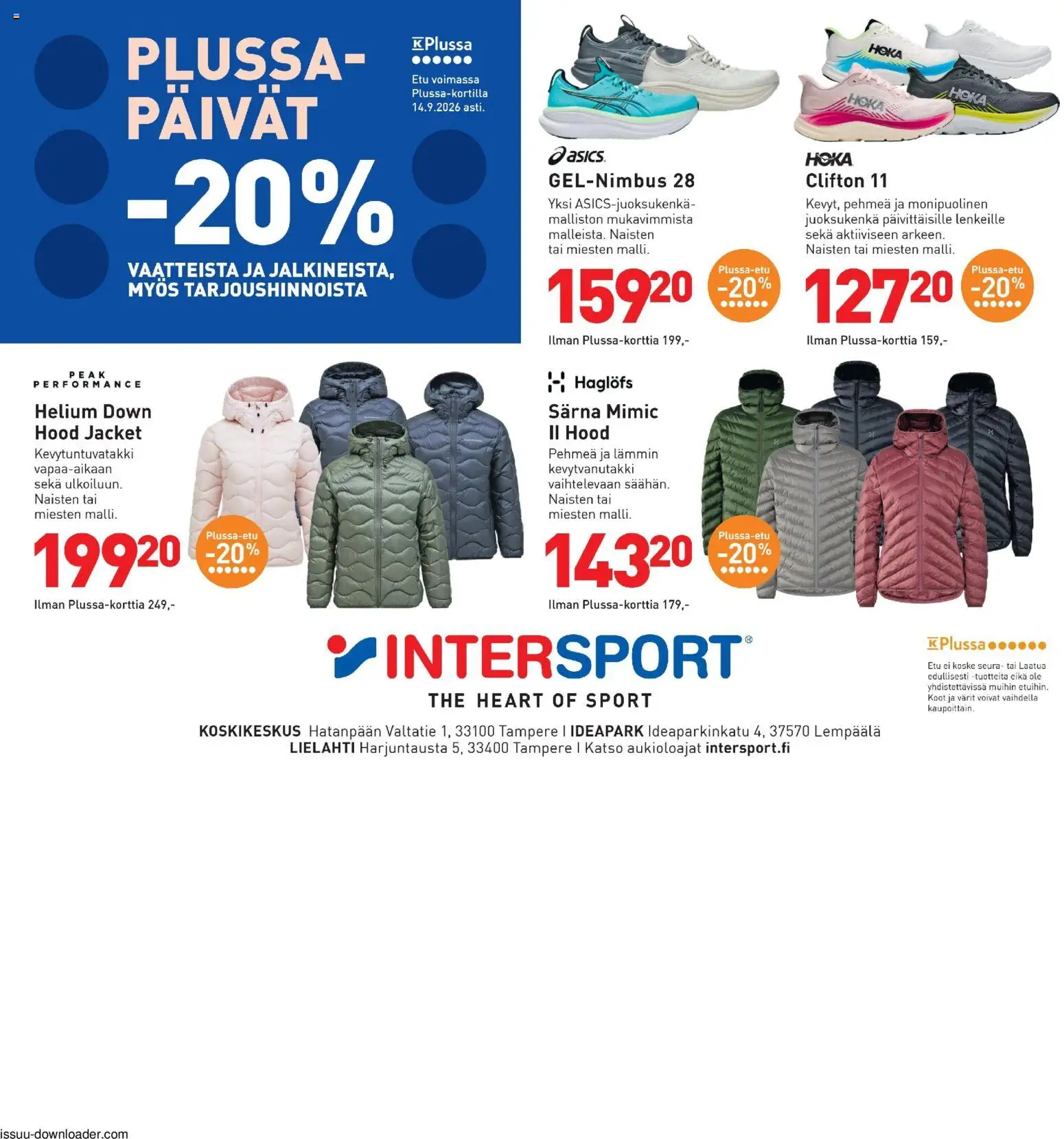 Kaupan Intersport Intersport Aamulehti esikatselu, voimassa 09/09/2026