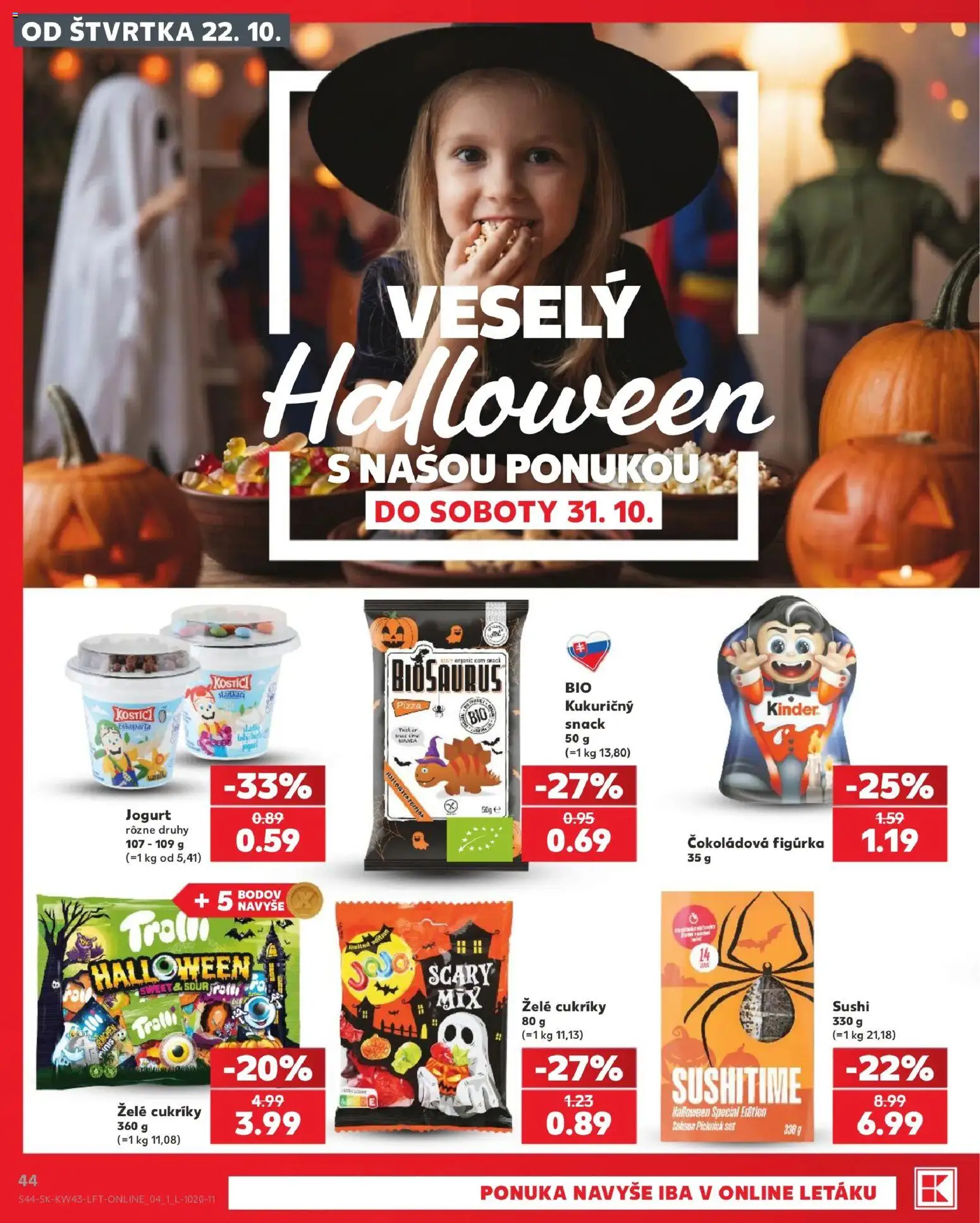 Náhľad Kaufland letáku platného od 22.10.2026 - Pizza, Sushi, Jogurt, Cukríky