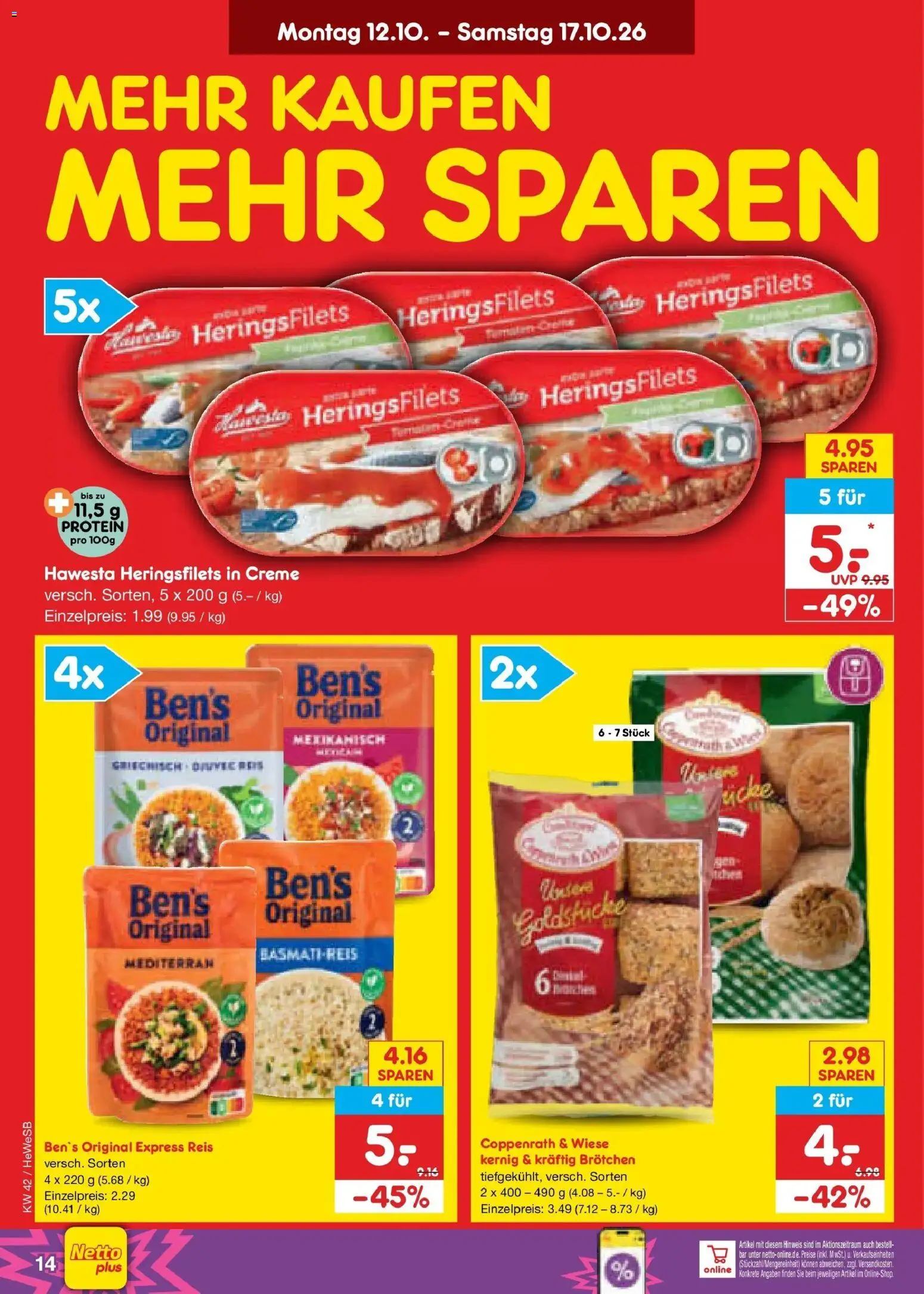 Vorschau von dem Prospekt des Geschäftes Netto Marken-Discount, gültig ab dem 12.10.2026 - Reis, Basmatireis, Creme