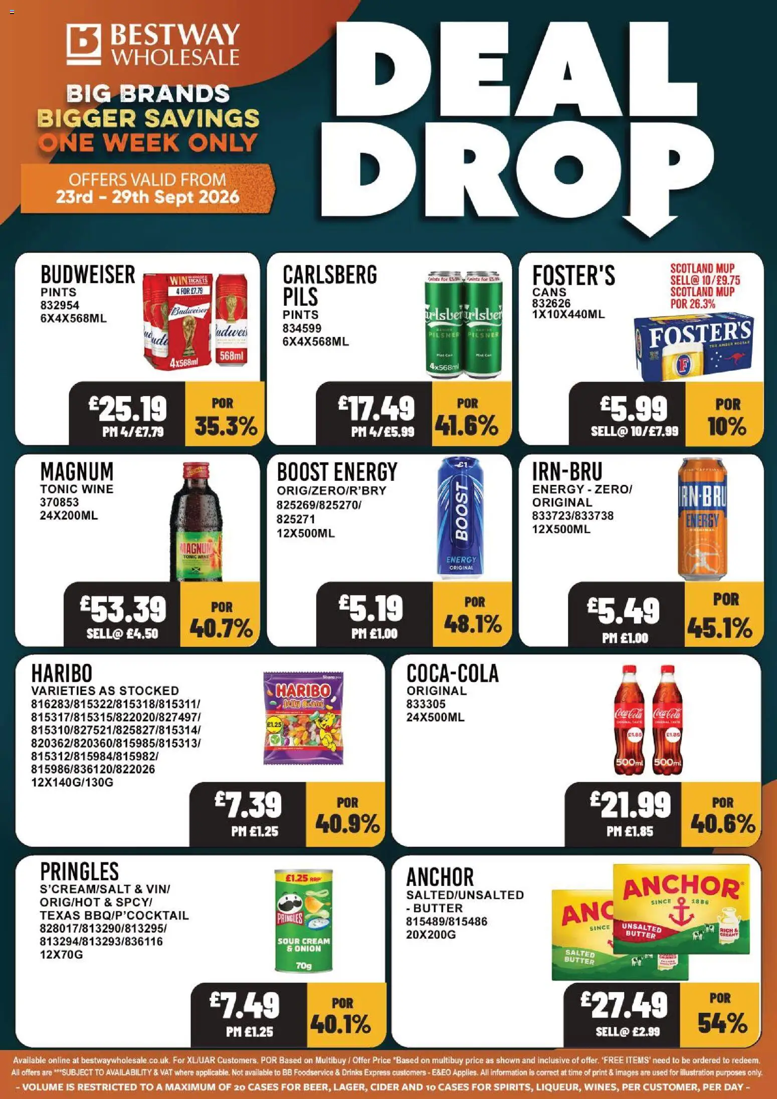 Preview of Bestway Bestway - 7 Days Delivered only Deals valid from 23/09/2026 - Cider, Drinks, Wine, Butter, Onion, Magnum, Sour cream, Tonic