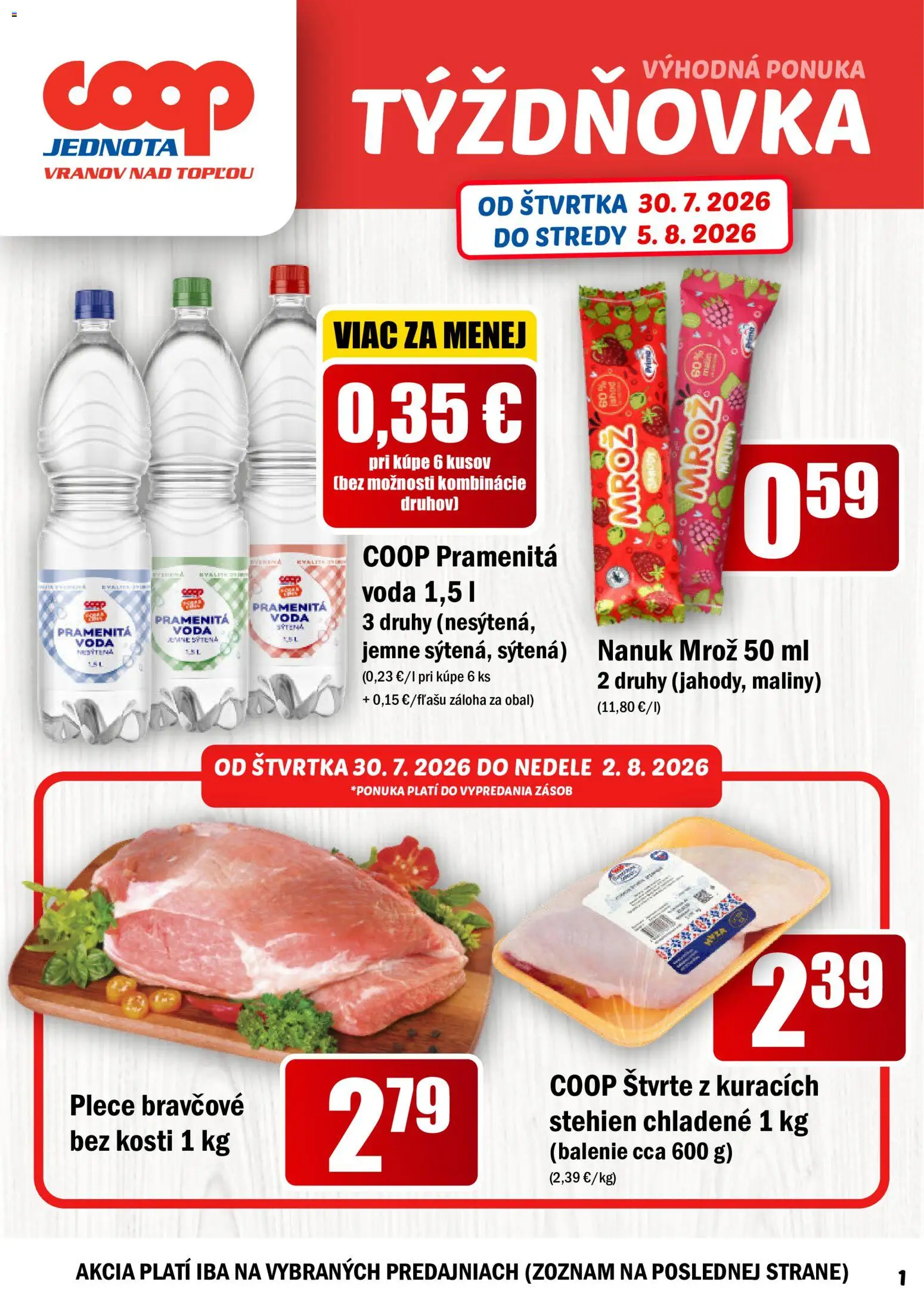 Náhľad COOP Jednota letáku platného od 30.07.2026