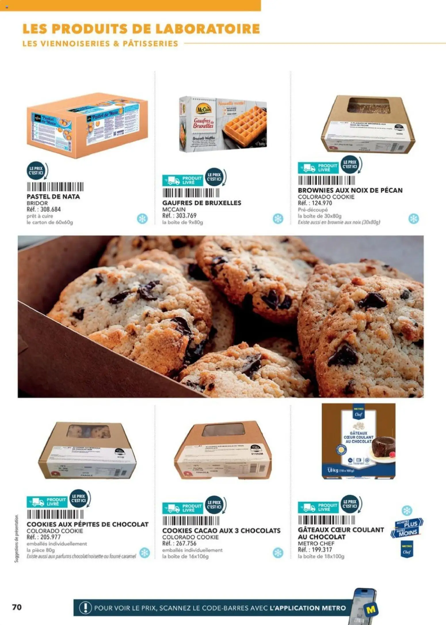 Prévisualisation de Boulangers Pâtissiers du magasin METRO formulaire valide 30/04/2026 - Cookies, Brownies, Gaufres, Noix, Noix de pécan, Pastel de nata, Viennoiseries, Pépites de chocolat