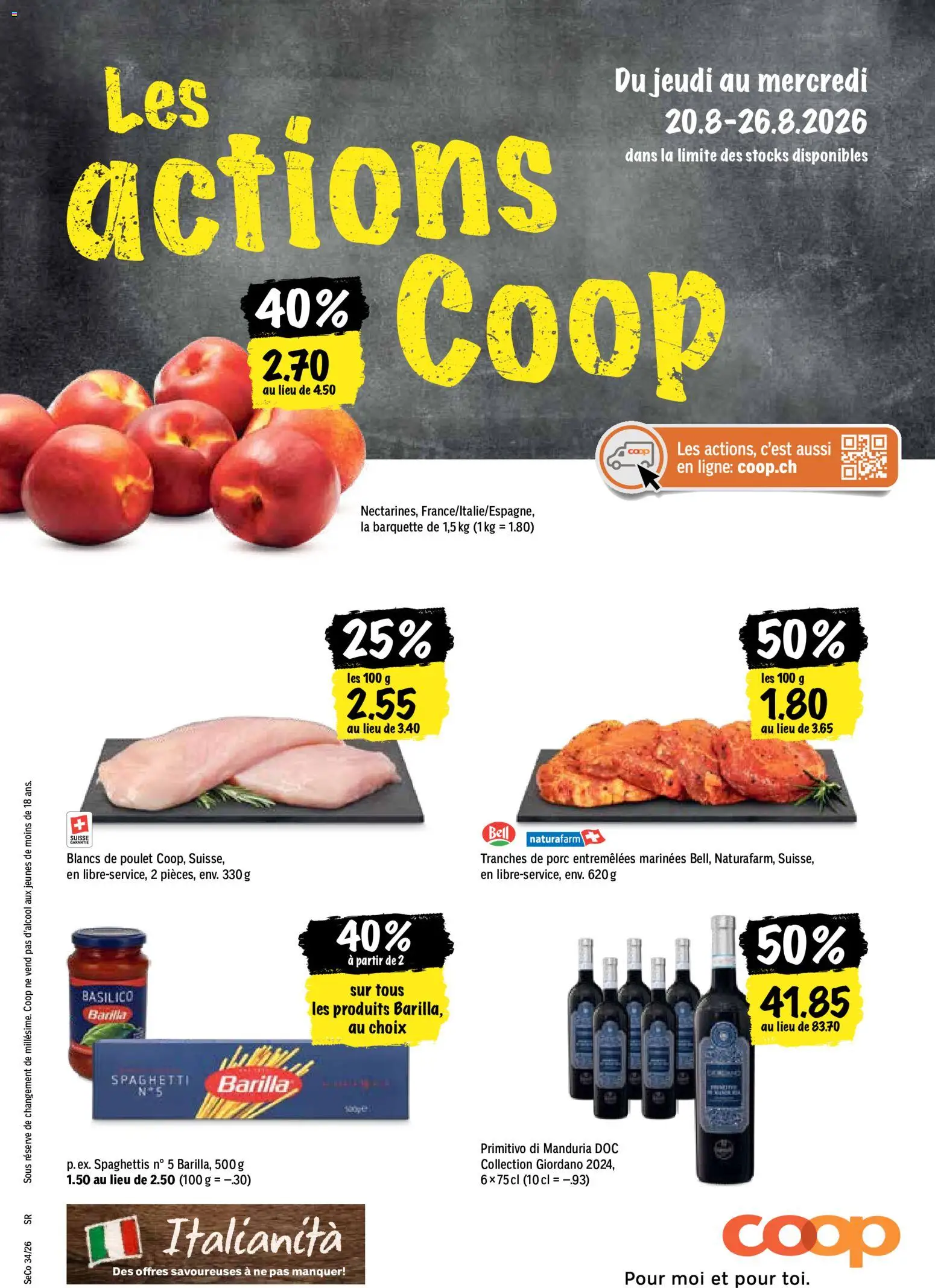 Vorschau des Merkblatts Coop aktionen FR vom Shop Coop gültig von 20.08.2026 bis 26.08.2026