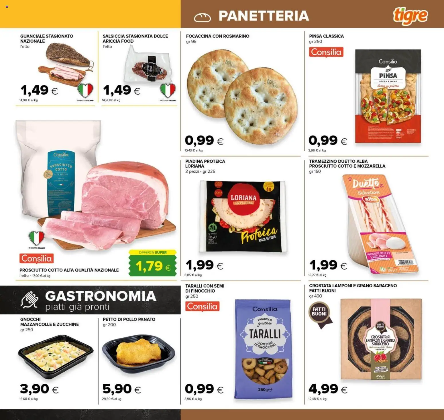 Anteprima dell'opuscolo Tigre volantino Roma dal negozio Tigre valido da 22/10/2026 - Gnocchi, Pollo, Piatti, Mazzancolle, Guanciale, Salsiccia, Taralli, Finocchi