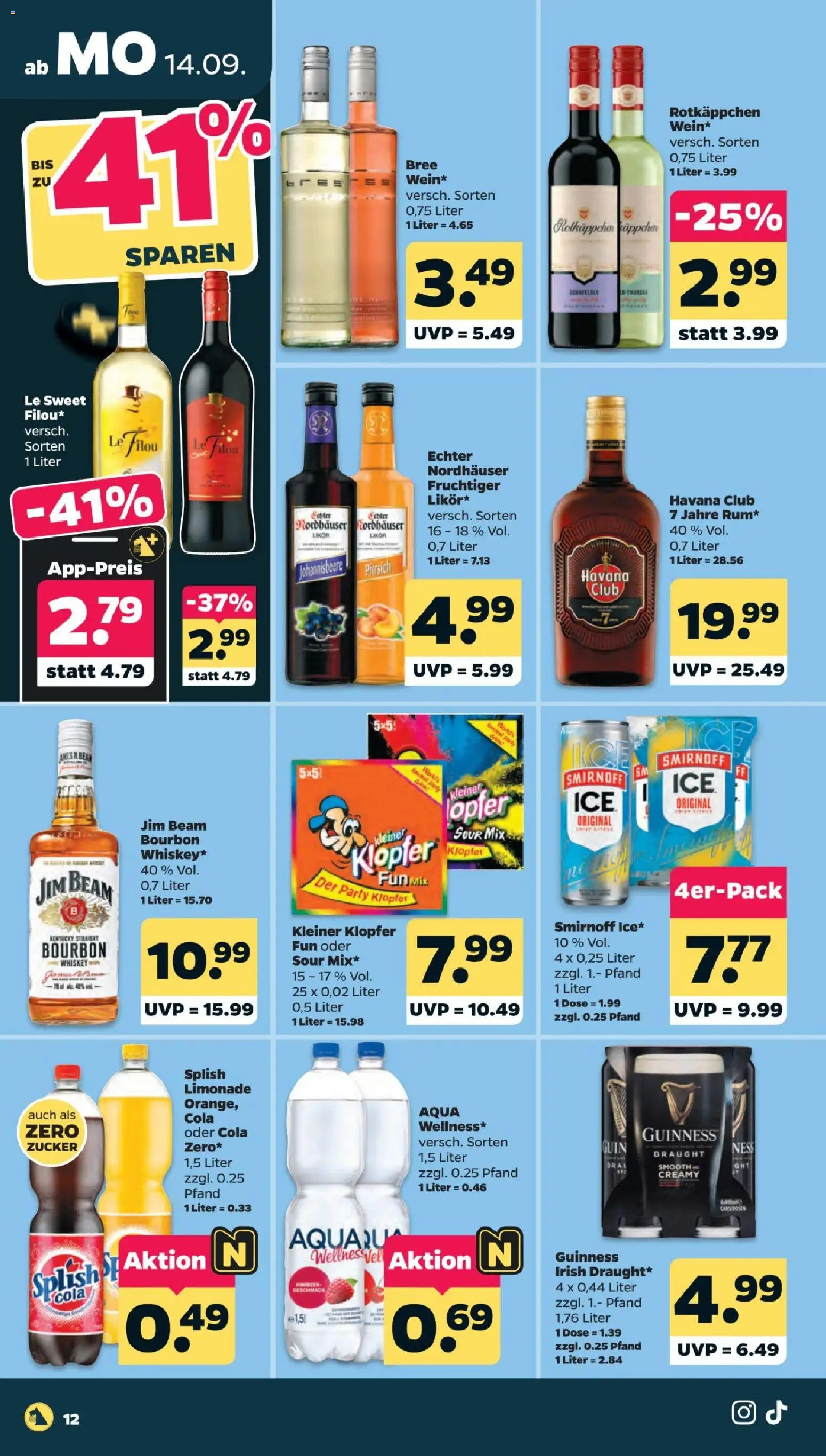 Vorschau von dem Prospekt des Geschäftes Netto, gültig ab dem 14.09.2026 - Rotkäppchen, Havana club, Pfirsich, Whiskey, Jim beam, Bourbon, Limonade, Smirnoff