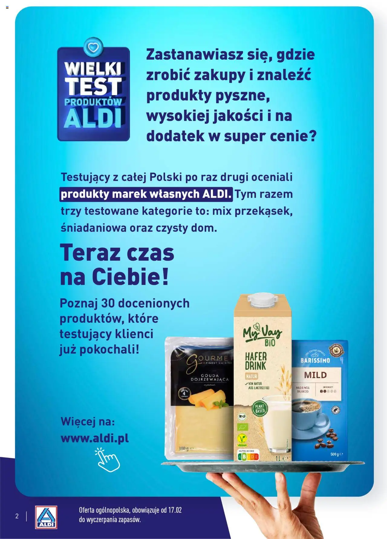 Pogląd gazetki "Wielki test" ze sklepu Aldi ważnej od 17.02.2025