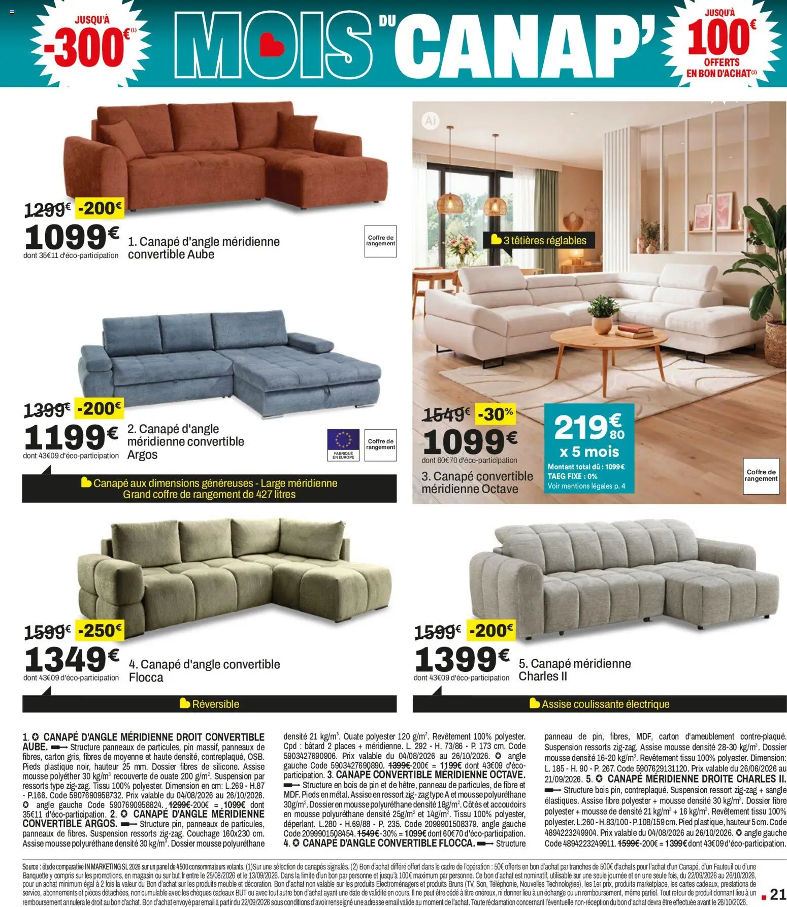 Prévisualisation de But catalogue du magasin But formulaire valide 28/08/2026 - Canapé convertible, Canapé, Fauteuil, Canapés, Cadre, Mousse, Banquette, Coffre de rangement