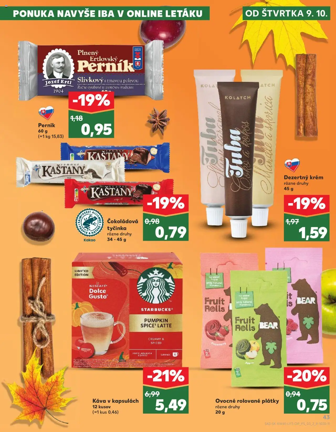 Náhľad Kaufland letáku platného od 09.10.2025 - Káva, Dolce Gusto, Kakao, Krém