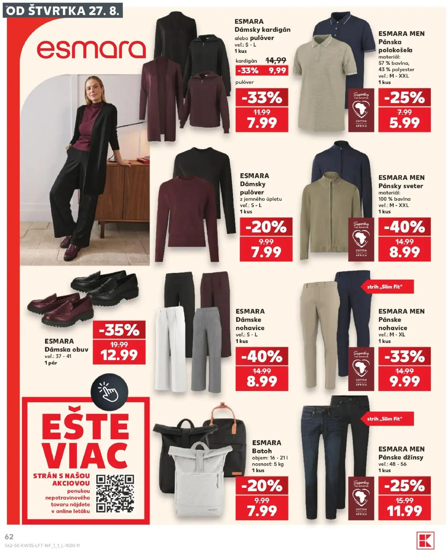 Náhľad Kaufland letáku platného od 27.08.2026 - Nohavice, Batoh, Sveter