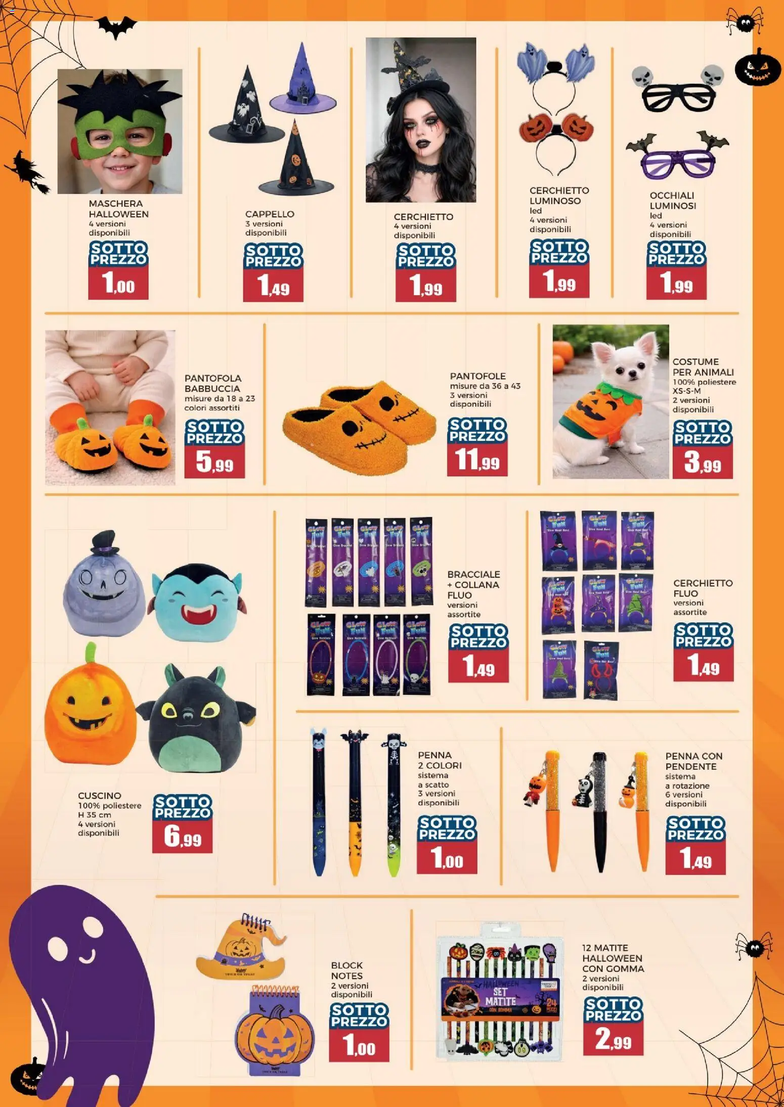 Anteprima dell'opuscolo Happy Casa volantino Halloween dal negozio Happy Casa valido da 27/10/2026 - Occhiali, Cappello, Collana, Maschera, Cuscino, Bracciale, Pantofole