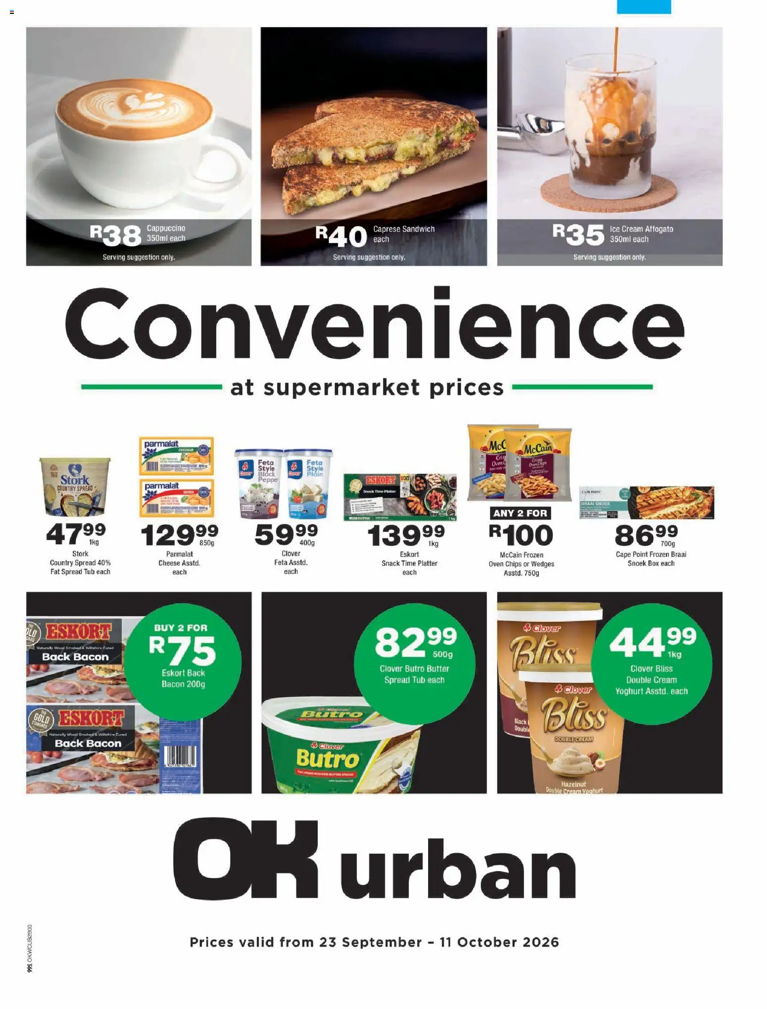 Preview of OK Foods flyer valid from 23/09/2026 - Box, Butter, Cheese, Chips, Platter, Cream, Spread, Fat spread