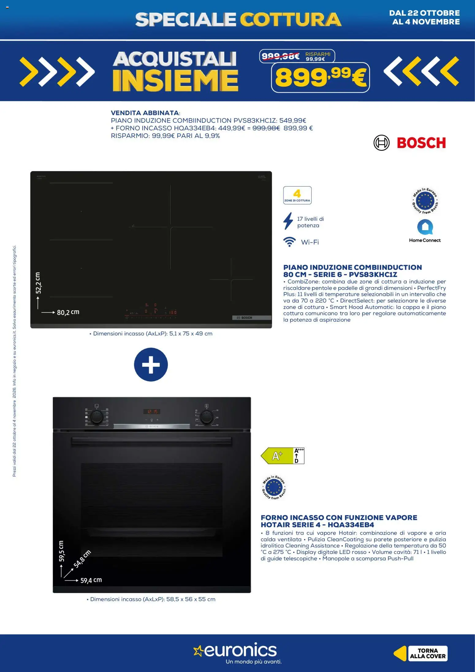 Anteprima dell'opuscolo Euronics volantino Cottura dal negozio Euronics valido da 22/10/2026 - Forno, Pentole