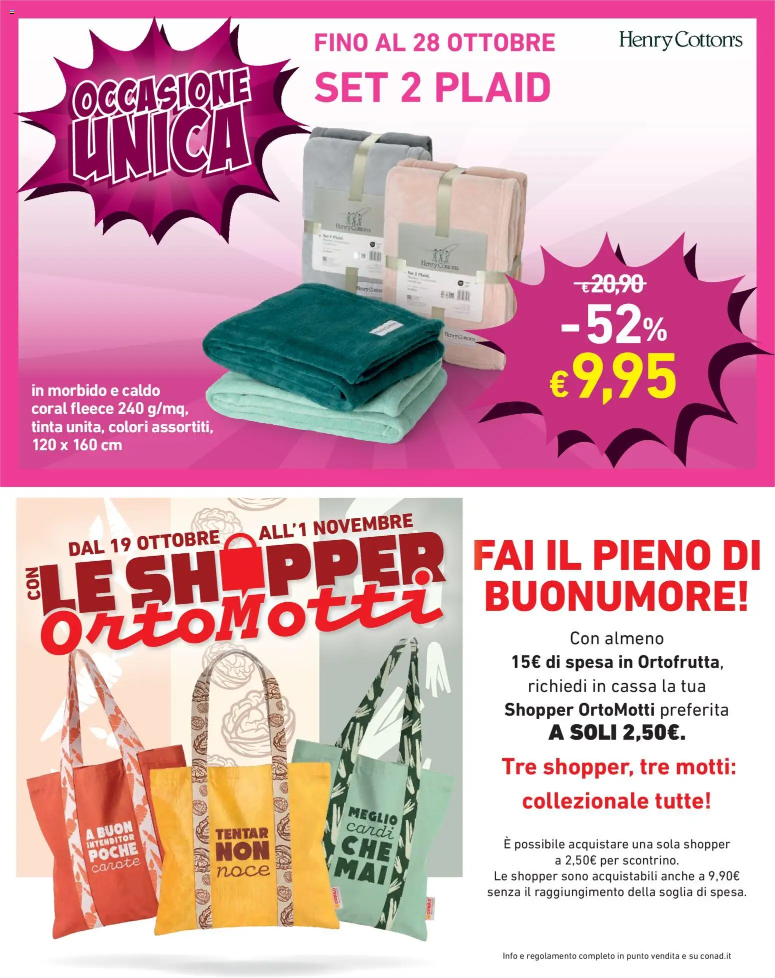 Anteprima dell'opuscolo Conad volantino City Lombardia dal negozio Conad valido da 23/10/2026 - Plaid, Carote