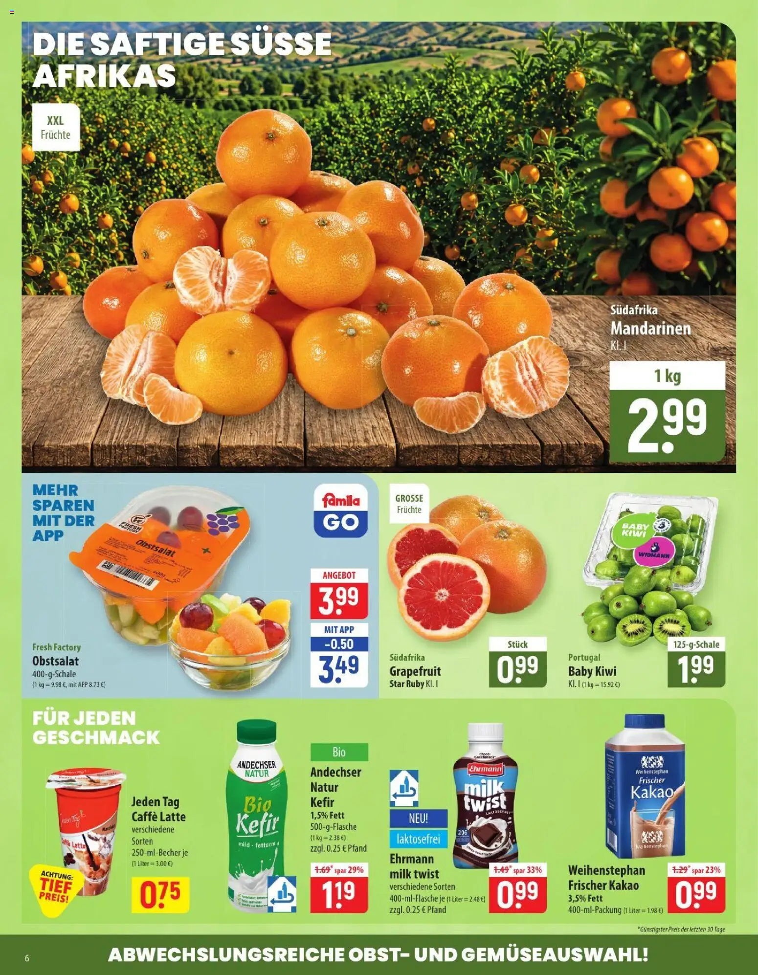 Vorschau von dem Prospekt des Geschäftes Famila, gültig ab dem 07.09.2026 - Kiwi, Kefir, Grapefruit, Obst, Mandarinen