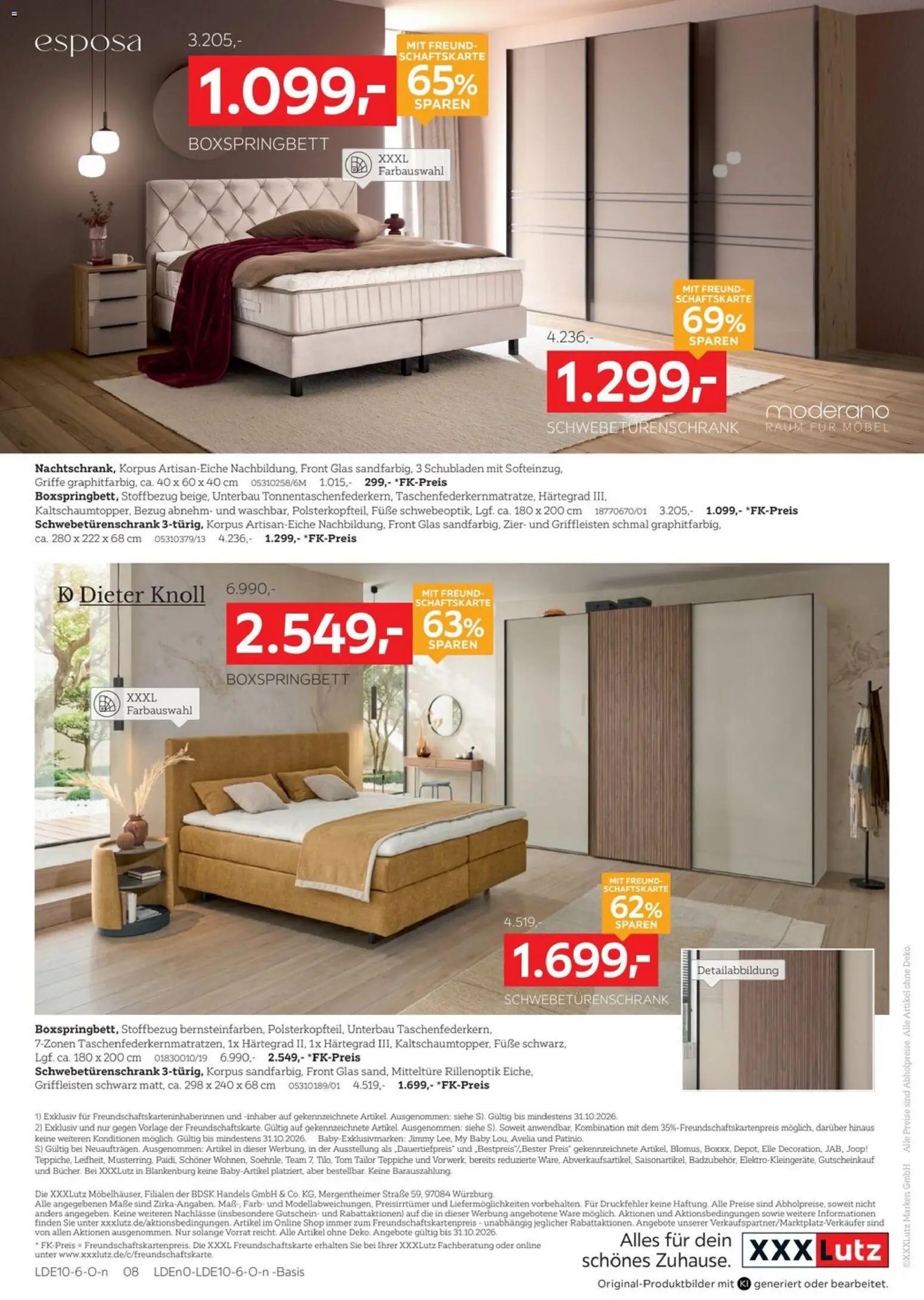 Vorschau von dem Prospekt des Geschäftes XXXLutz, gültig ab dem 17.10.2026 - Boxspringbett, Schwebetürenschrank