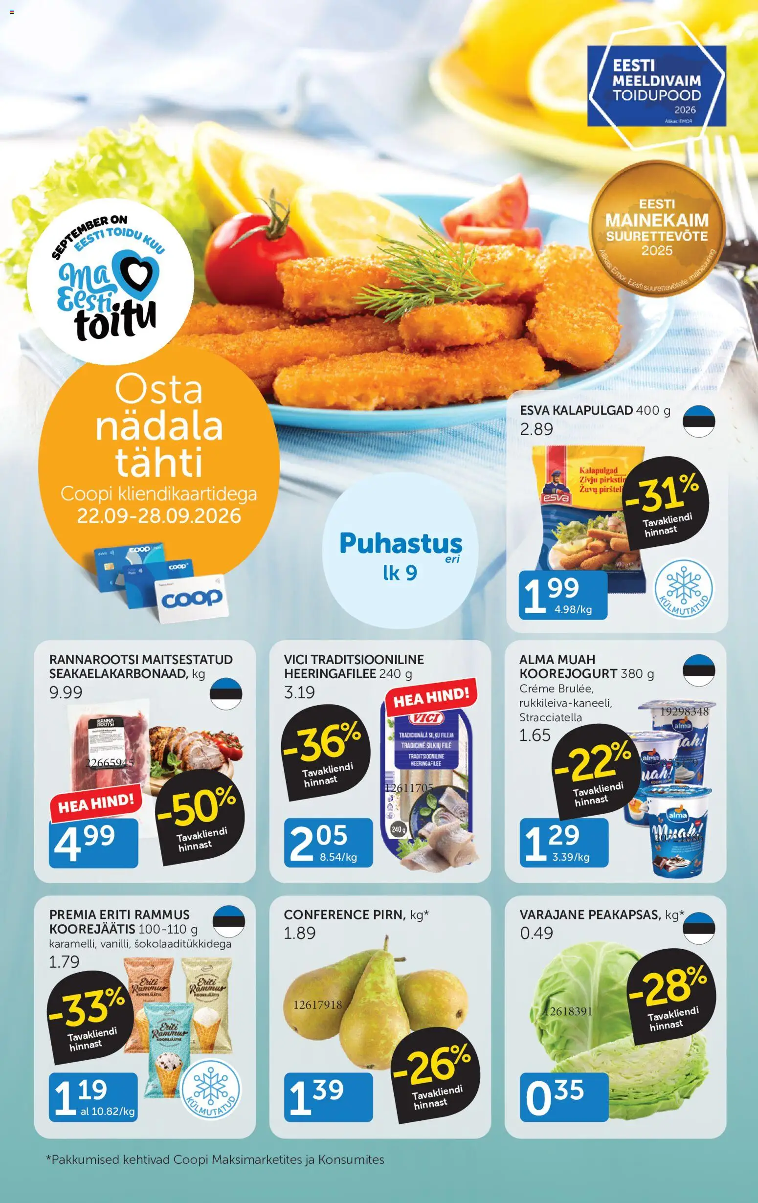 Coop kliendilehe eelvaade alates 22.09.2026