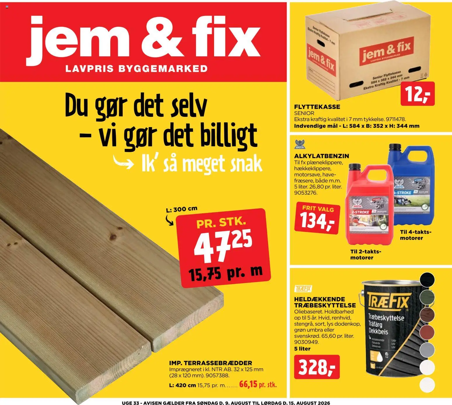 Eksempel på tilbudsavis Jem & fix - Tilbudsavis uge 33 fra butik Jem & fix gyldig fra 09/08/2026