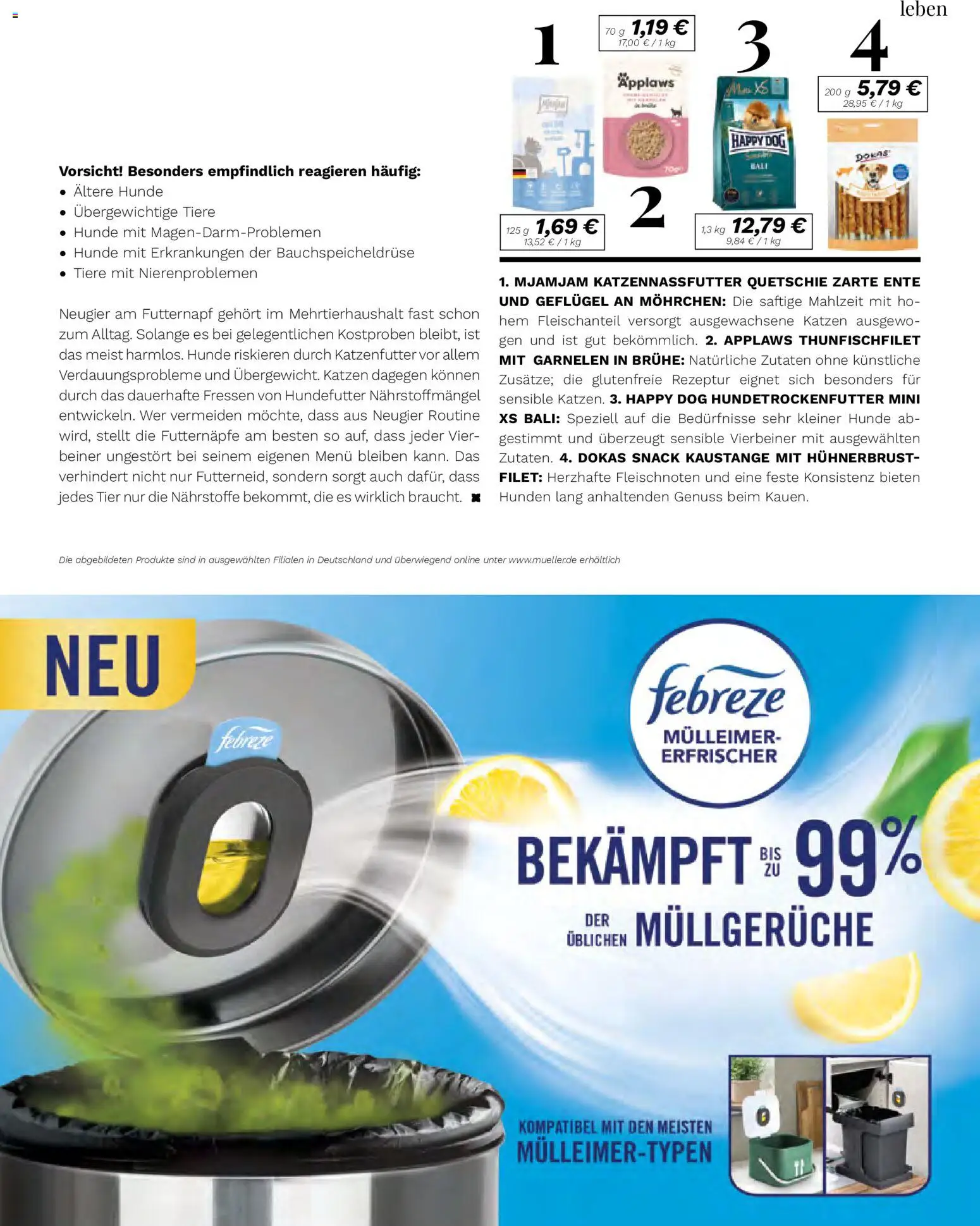 Vorschau von dem Prospekt des Geschäftes Müller, gültig ab dem 01.09.2026 - Garnelen, Ente, Katzenfutter, Brühe