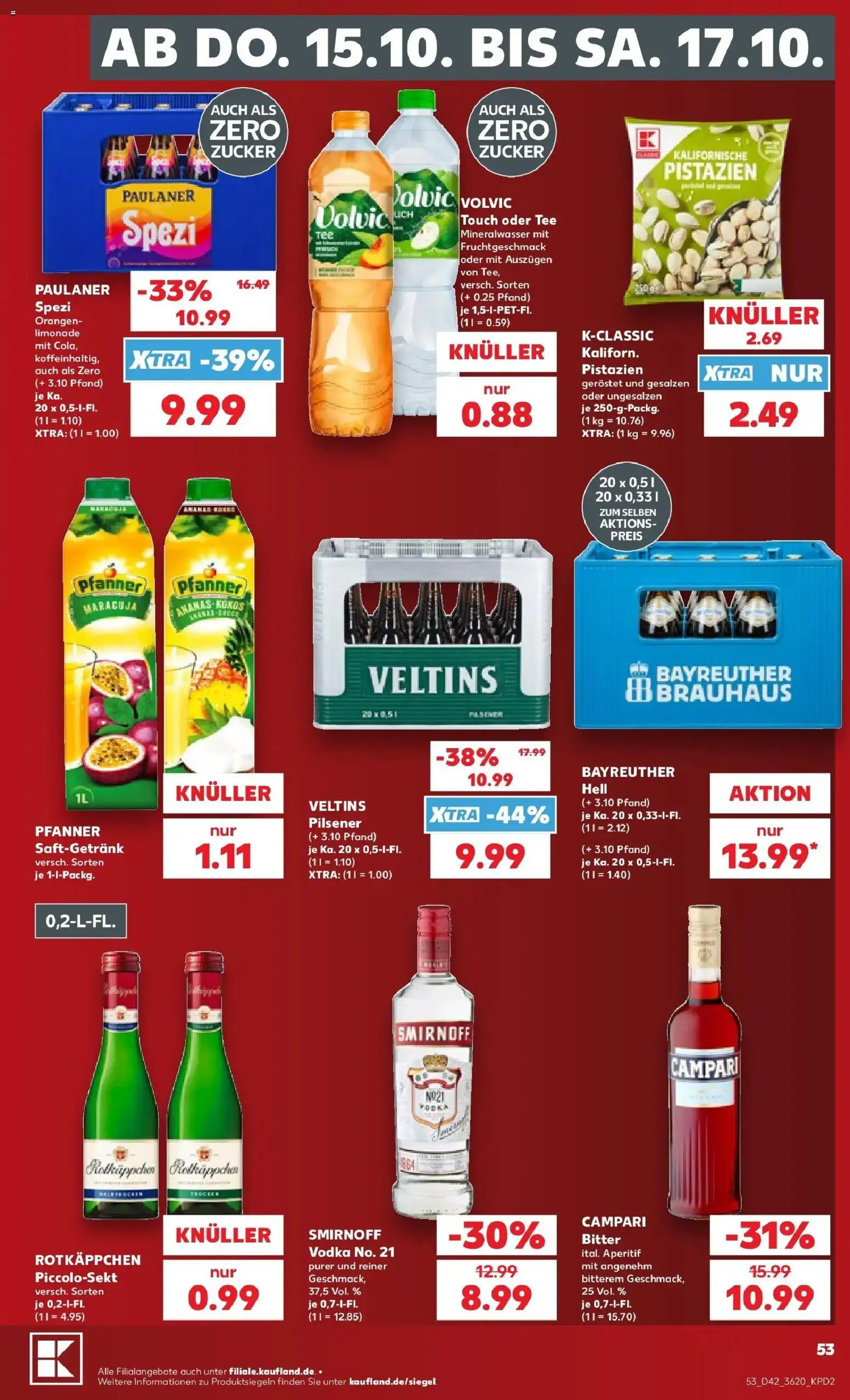 Vorschau von dem Prospekt des Geschäftes Kaufland, gültig ab dem 12.10.2026 - Tee, Mineralwasser, Ananas, Rotkäppchen, Vodka, Paulaner, Limonade, Smirnoff