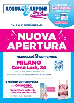 Anteprima dell'opuscolo Acqua e Sapone volantino Milano dal negozio Acqua e Sapone valido da 09/09/2026