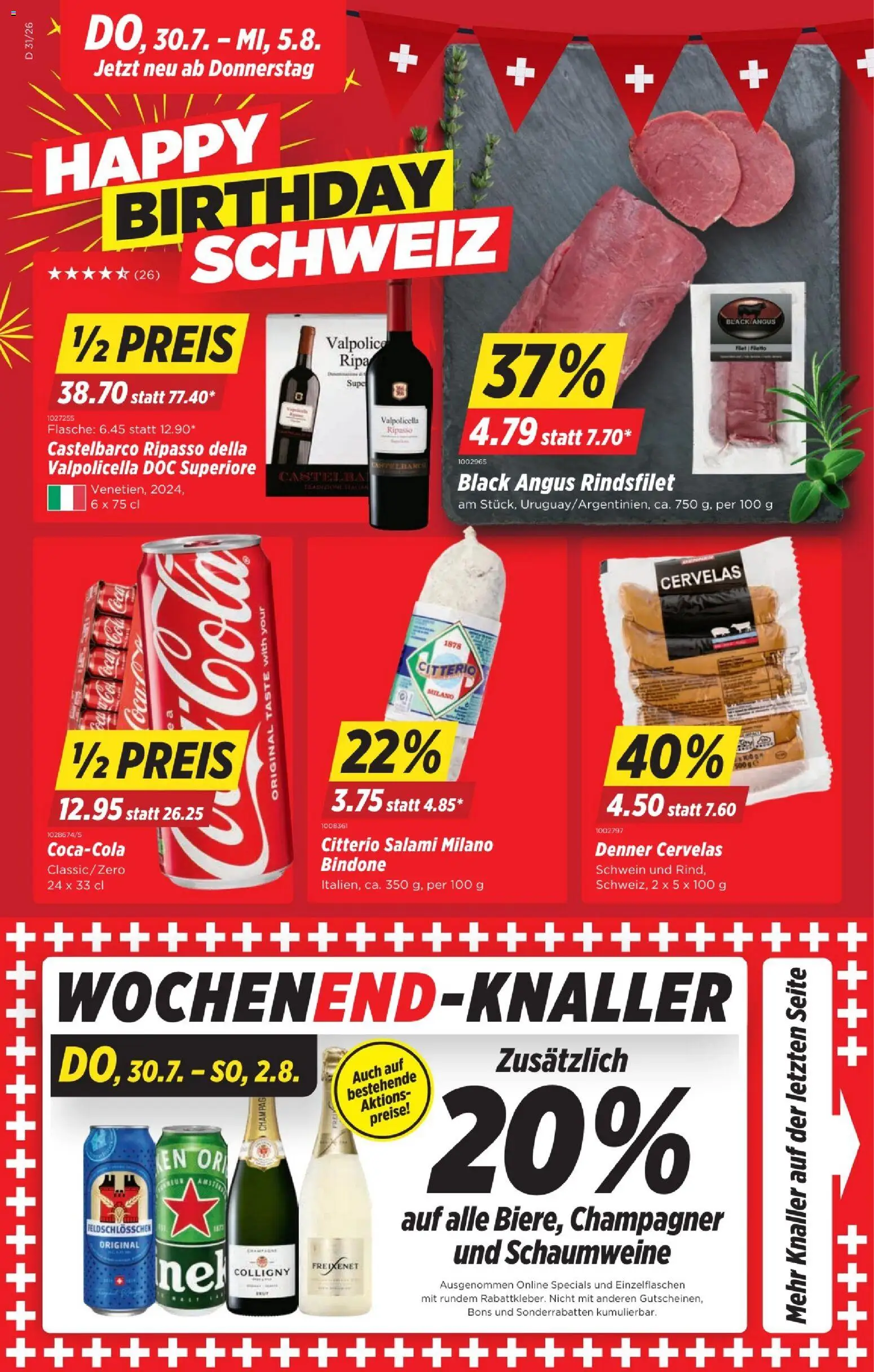 Vorschau des Merkblatts Denner aktionen vom Shop Denner gültig von 30.07.2026 bis 05.08.2026