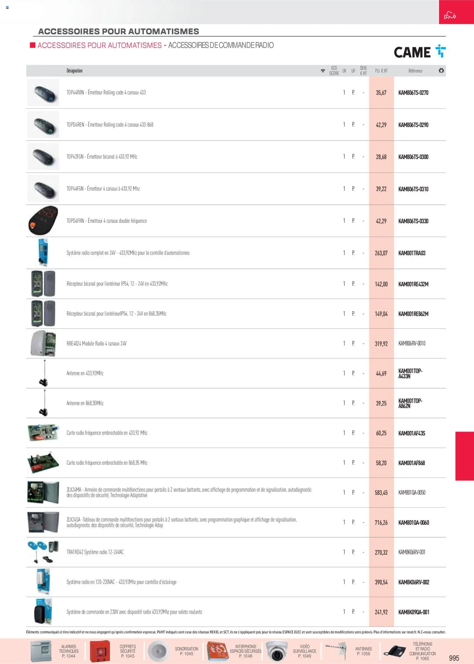 Prévisualisation de Brochure sécurité, communication du magasin Rexel formulaire valide 18/11/2025 - Vidéo, Radio, Tableau, Armoire, Antenne