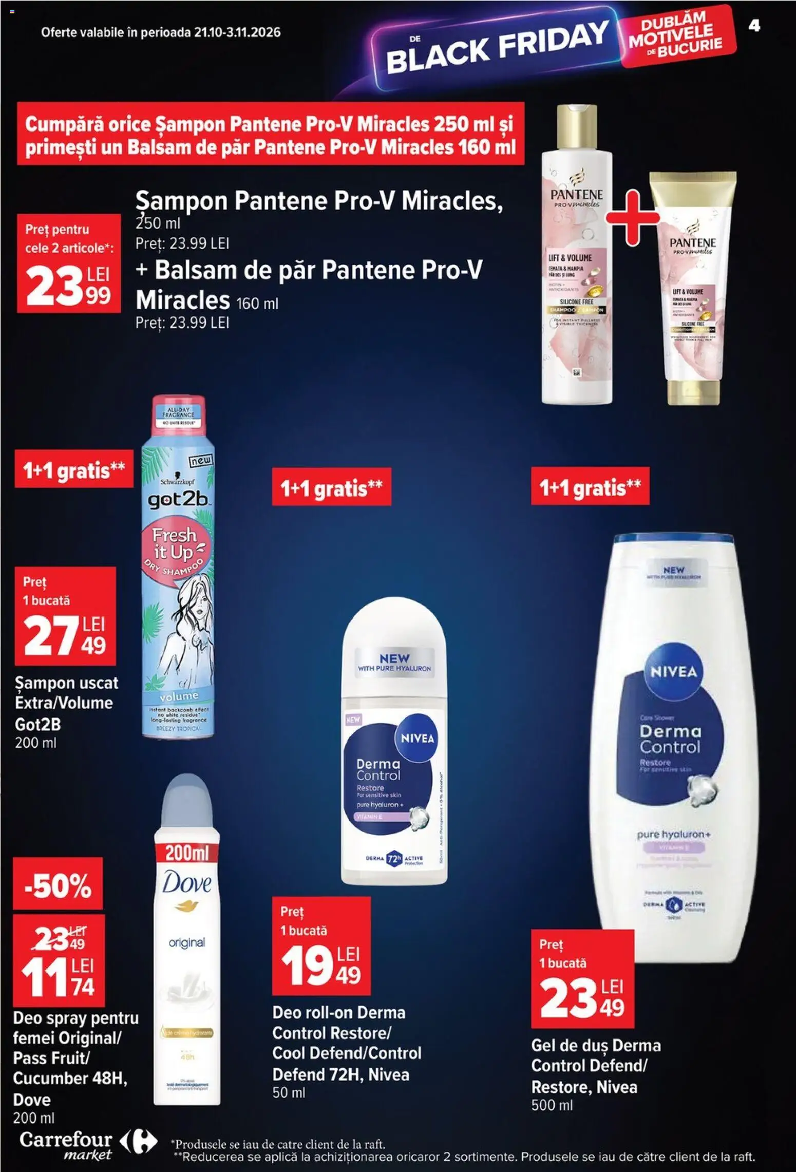 Previzualizarea de cataloage: Carrefour Carrefour Catalog Market valabil de la 28.10.2026 - Șampon, Gel de duș, Nivea, Active, Balsam, Duș, Aplică, Balsam de păr