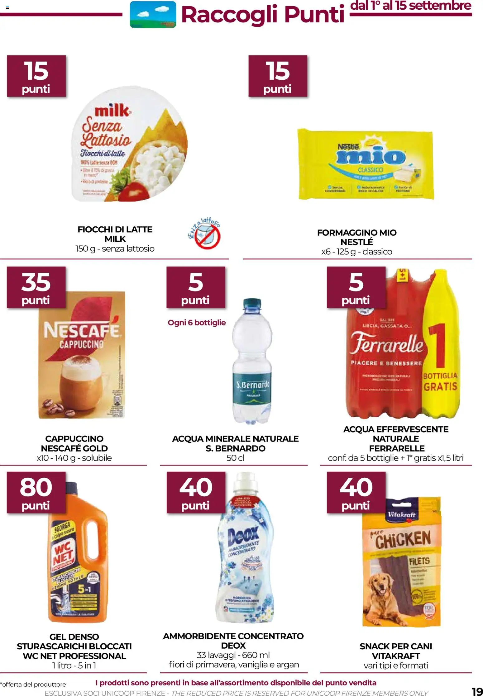 Anteprima dell'opuscolo COOP volantino Firenze dal negozio COOP valido da 03/09/2026 - Acqua, The, WC, Fiocchi di latte, Acqua minerale, Fiocchi, Vaniglia, Senza lattosio