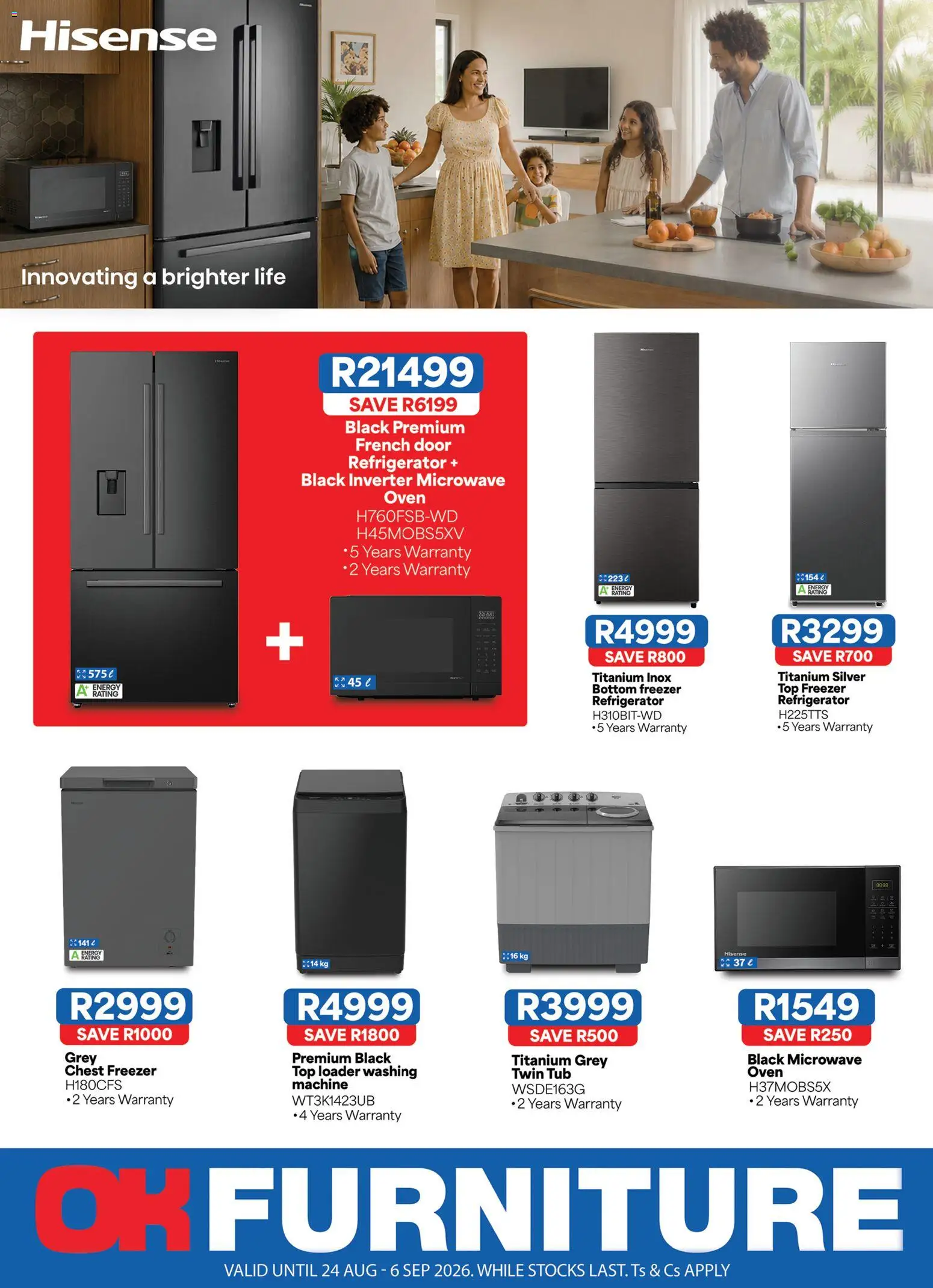 Preview of OK Furniture flyer valid from 24/08/2026 - Microwave, Chest freezer, Refrigerator, Oven, Freezer, Microwave oven