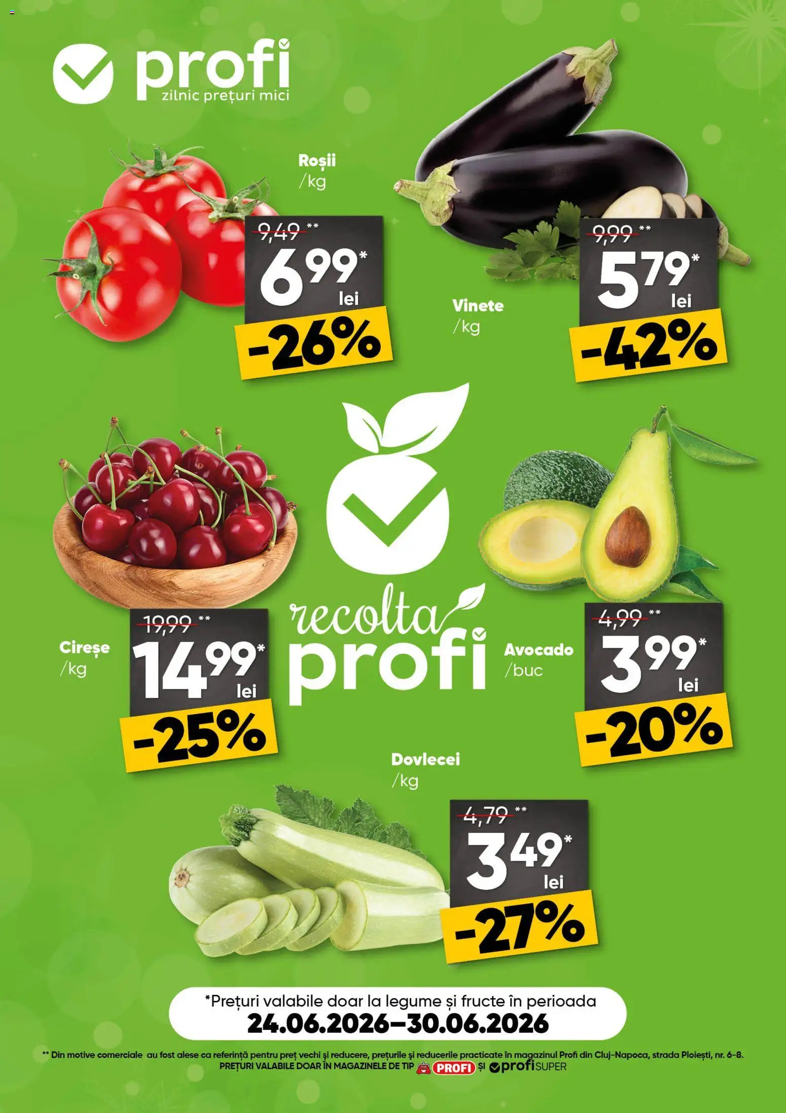 Previzualizarea de cataloage: Profi Profi Catalog Fresh valabil de la 24.06.2026 - Mici, Avocado, Zucchini, Legume, Fructe, Roșii, Cireșe