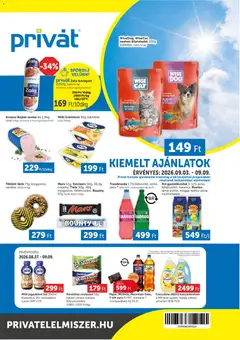 PRIVÁT - PRIVÁT akciós újság megtekintése, amely érvényes 2026.09.03.-től