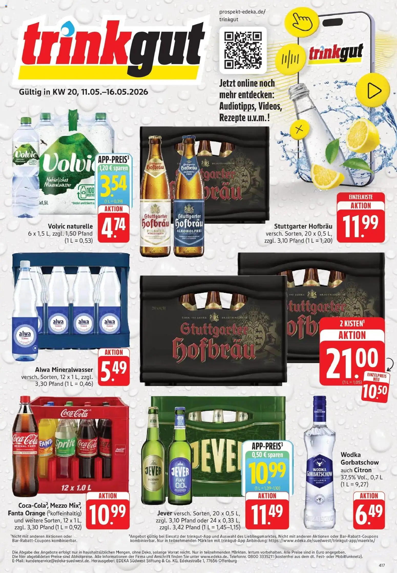 Vorschau von dem Prospekt des Geschäftes Trinkgut, gültig ab dem 10.05.2026 - Coca cola, Cola, Mineralwasser, Alkohol, Fanta, Wodka, Sprite, Volvic