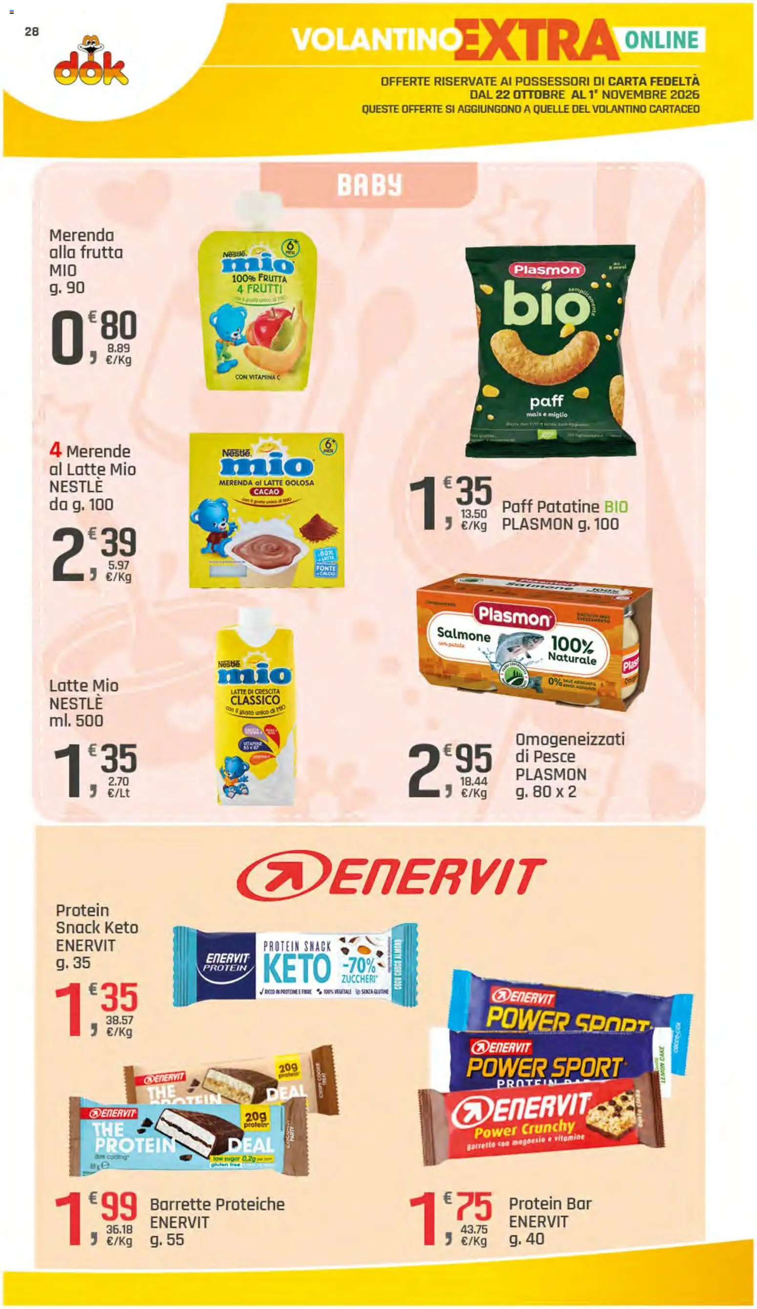Anteprima dell'opuscolo DOK volantino dal negozio DOK valido da 22/10/2026 - Senza glutine, Pesce, Latte, Frutta, Salmone, Patatine, Mais, Cacao