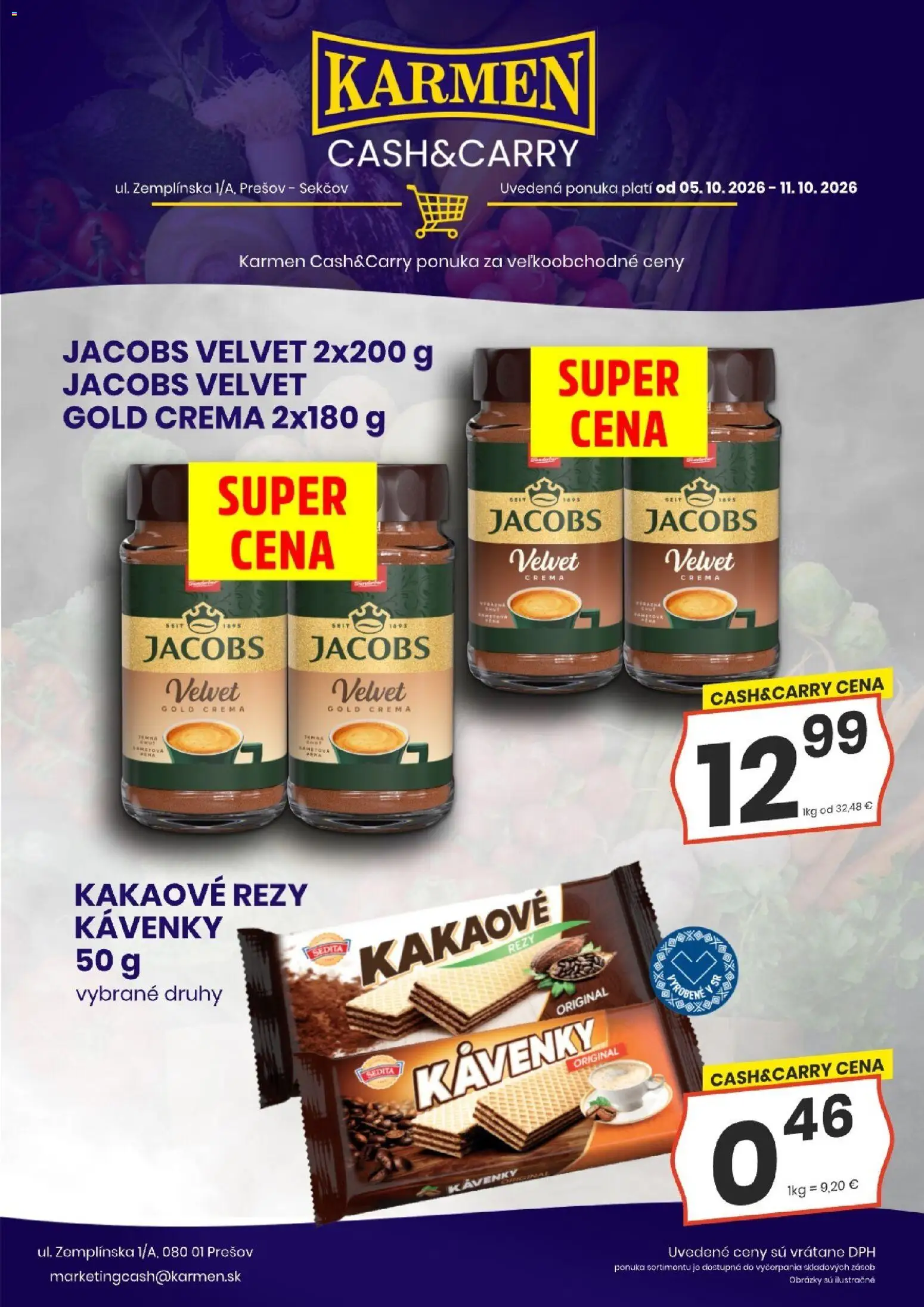 Náhľad KARMEN CBA letáku platného od 05.10.2026 - Jacobs Velvet